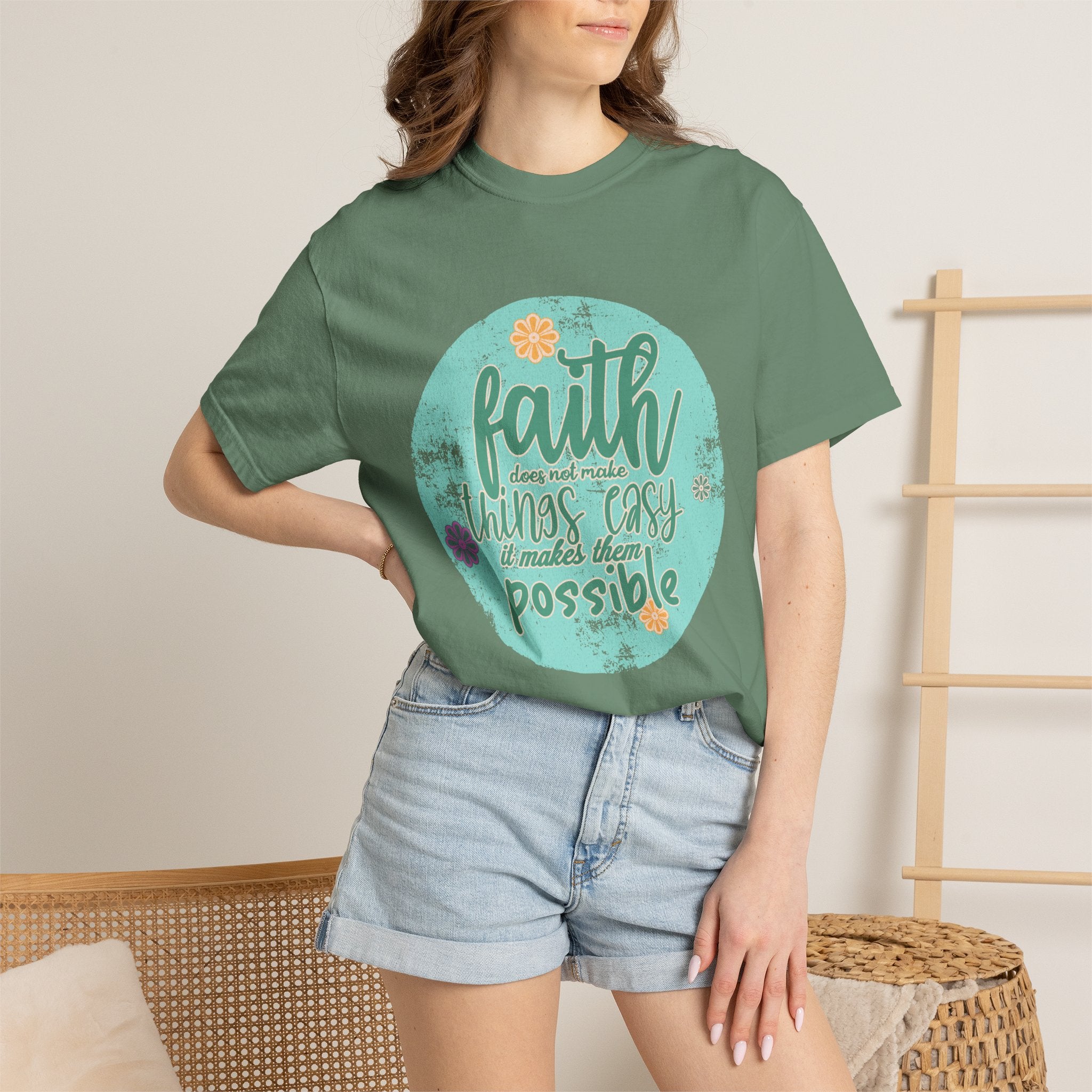 Faith Makes All Things Possible T-Shirt |Textured Inspirational Tee