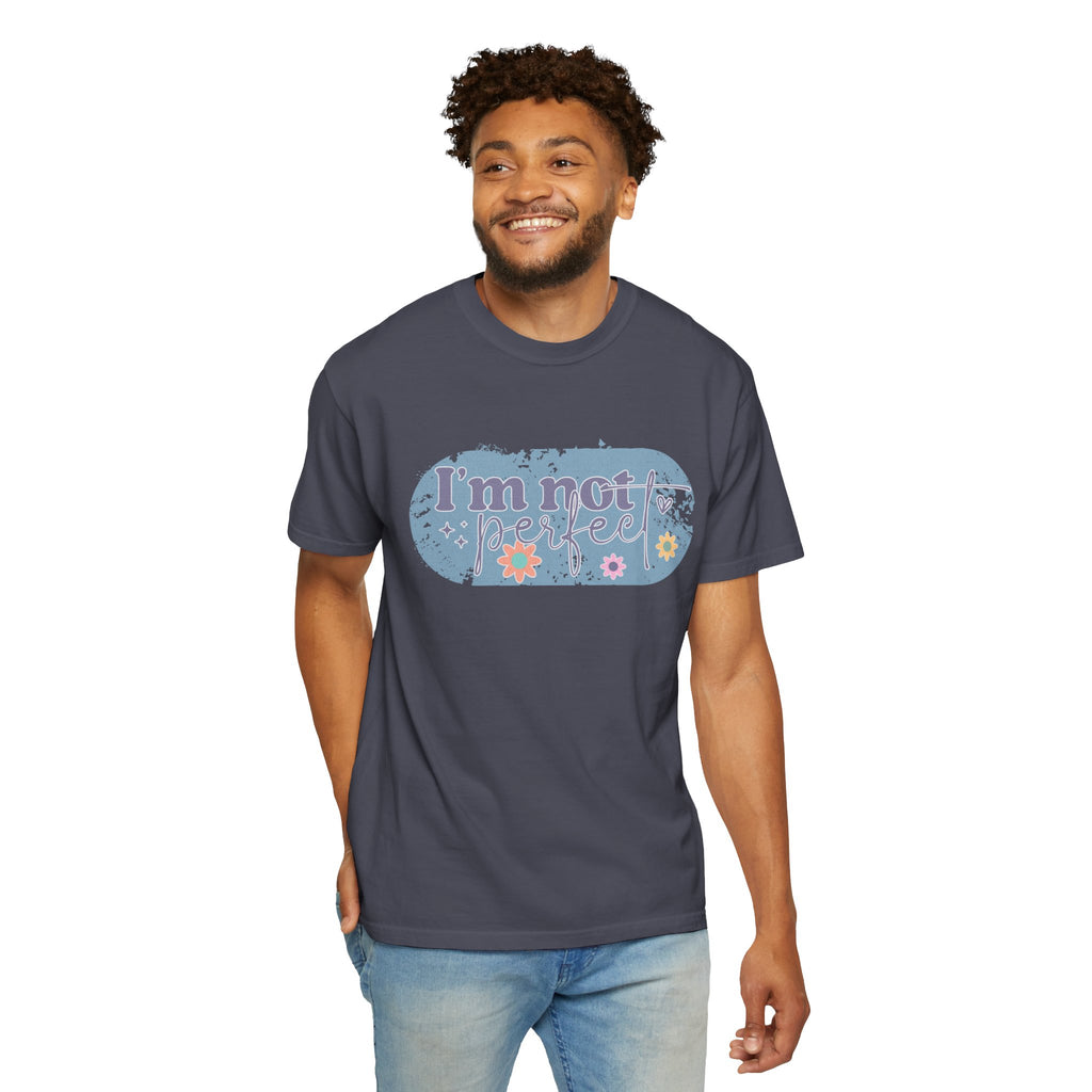 I'm Not Perfect Textured T-Shirt — Retro Floral Lazy Day Tee