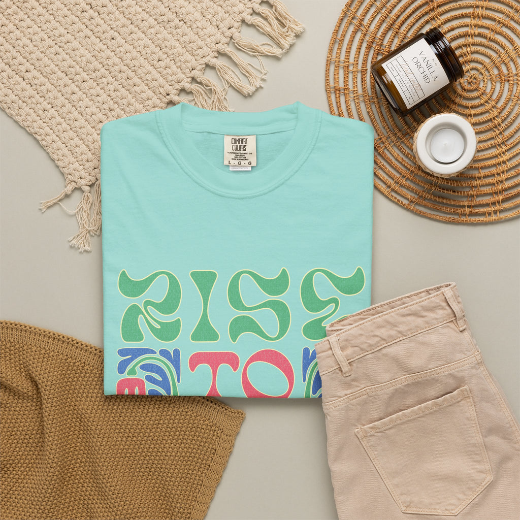 Groovy Textured T-Shirt — Rise to Shine Retro Graphic Tee