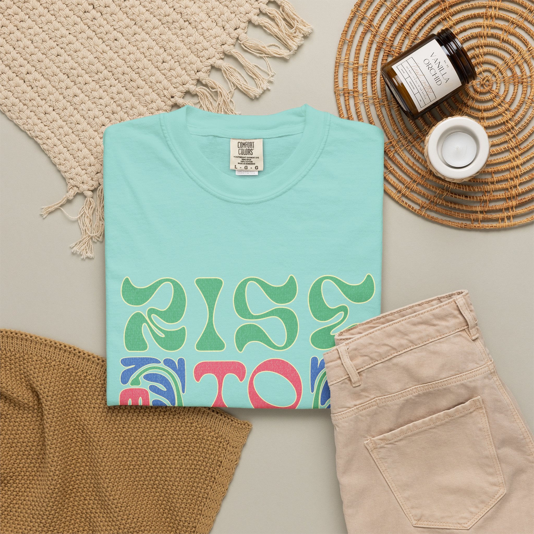 Groovy Textured T-Shirt — Rise to Shine Retro Graphic Tee