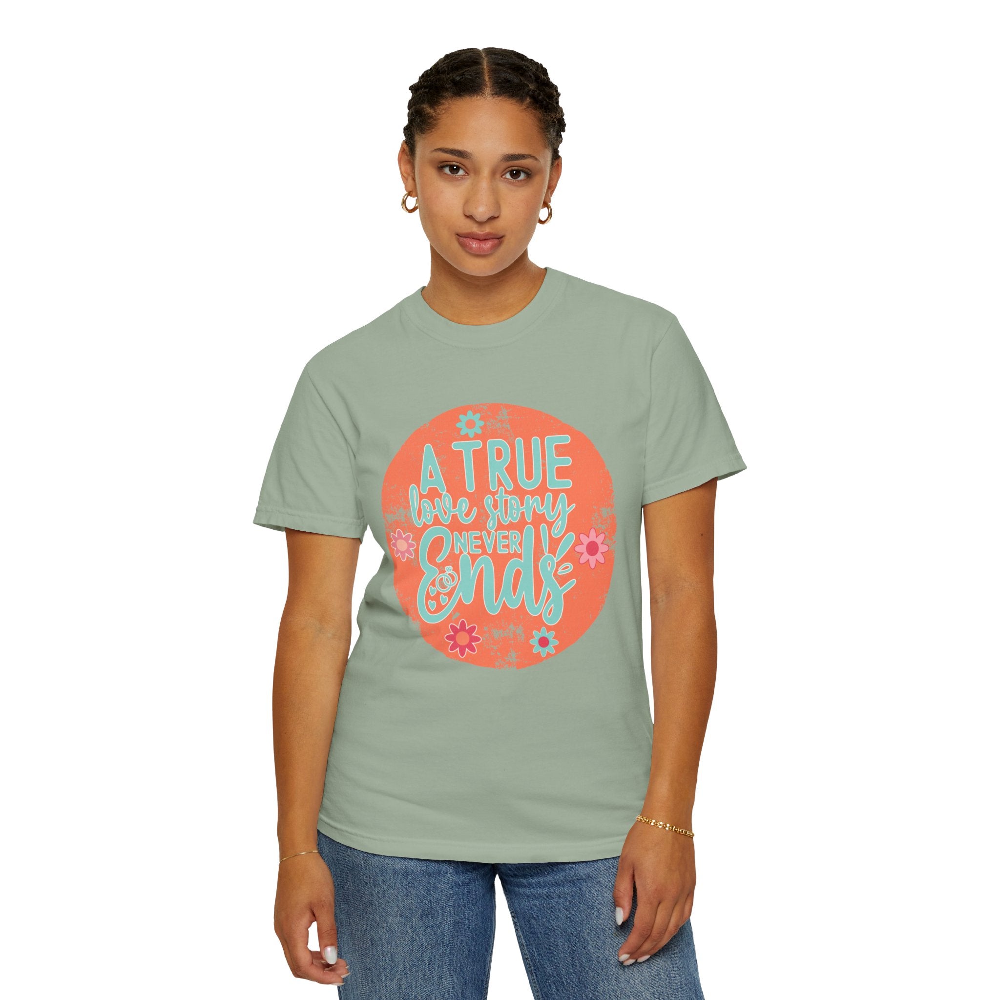 Textured A True Love Story Never Ends T-Shirt
