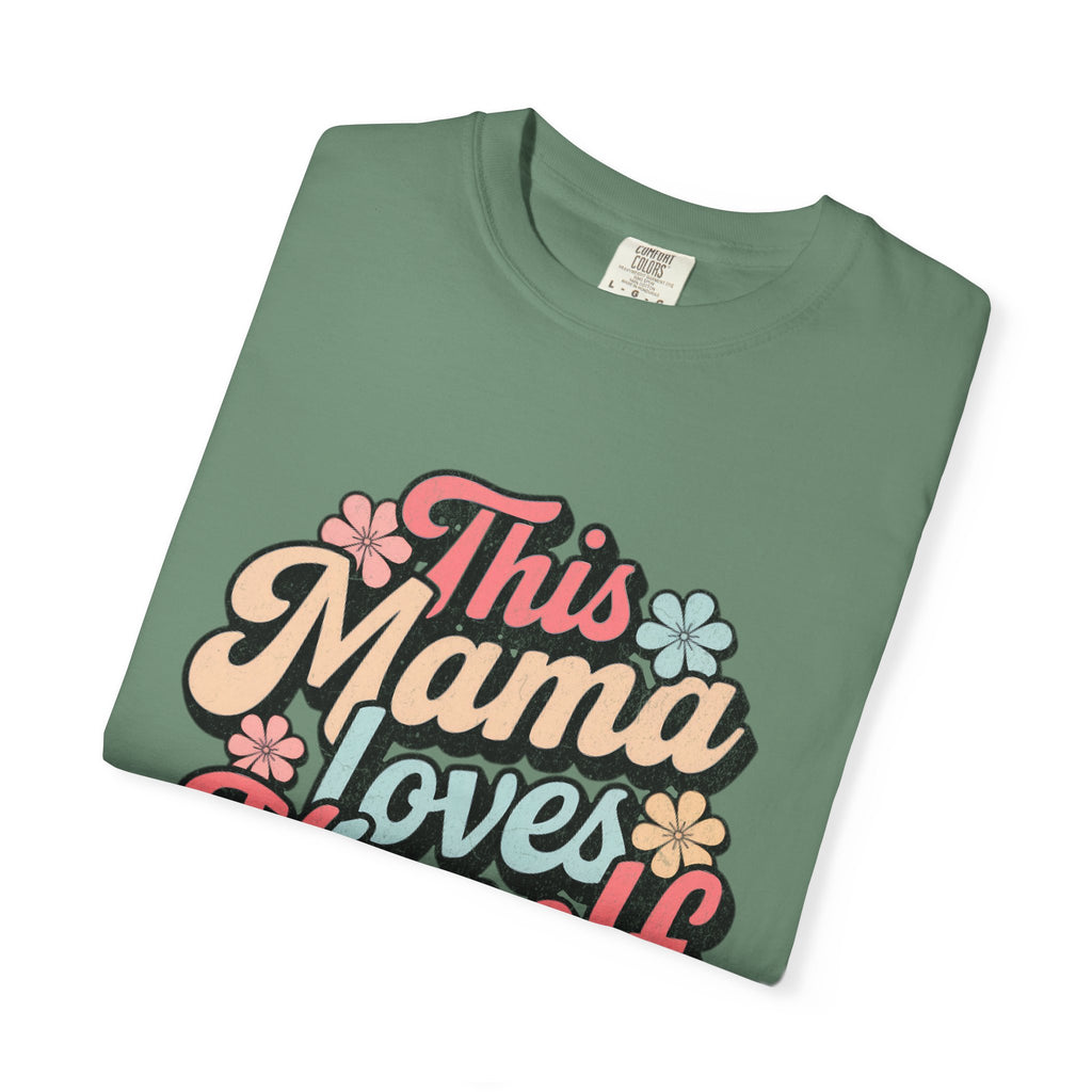 This Mama Loves Herself T-Shirt |Textured Retro Floral Typography