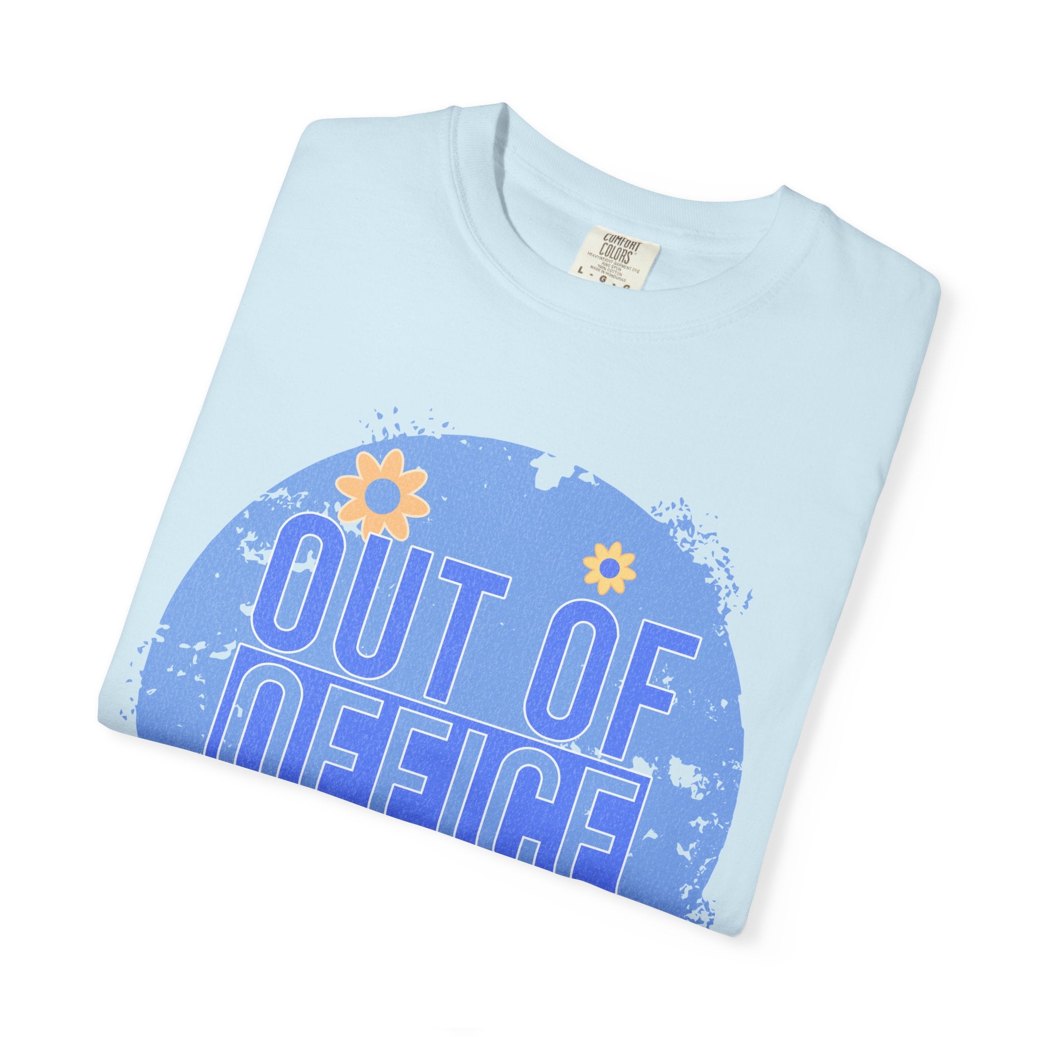 Out of Office Textured T-Shirt — Retro Floral Vacation Tee