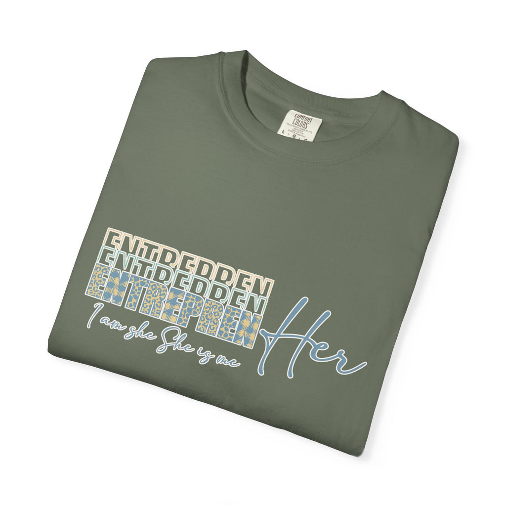 EntreprenHer Leopard Print Script Tee — "I run this, She runs you" Inspirational Graphic Tee