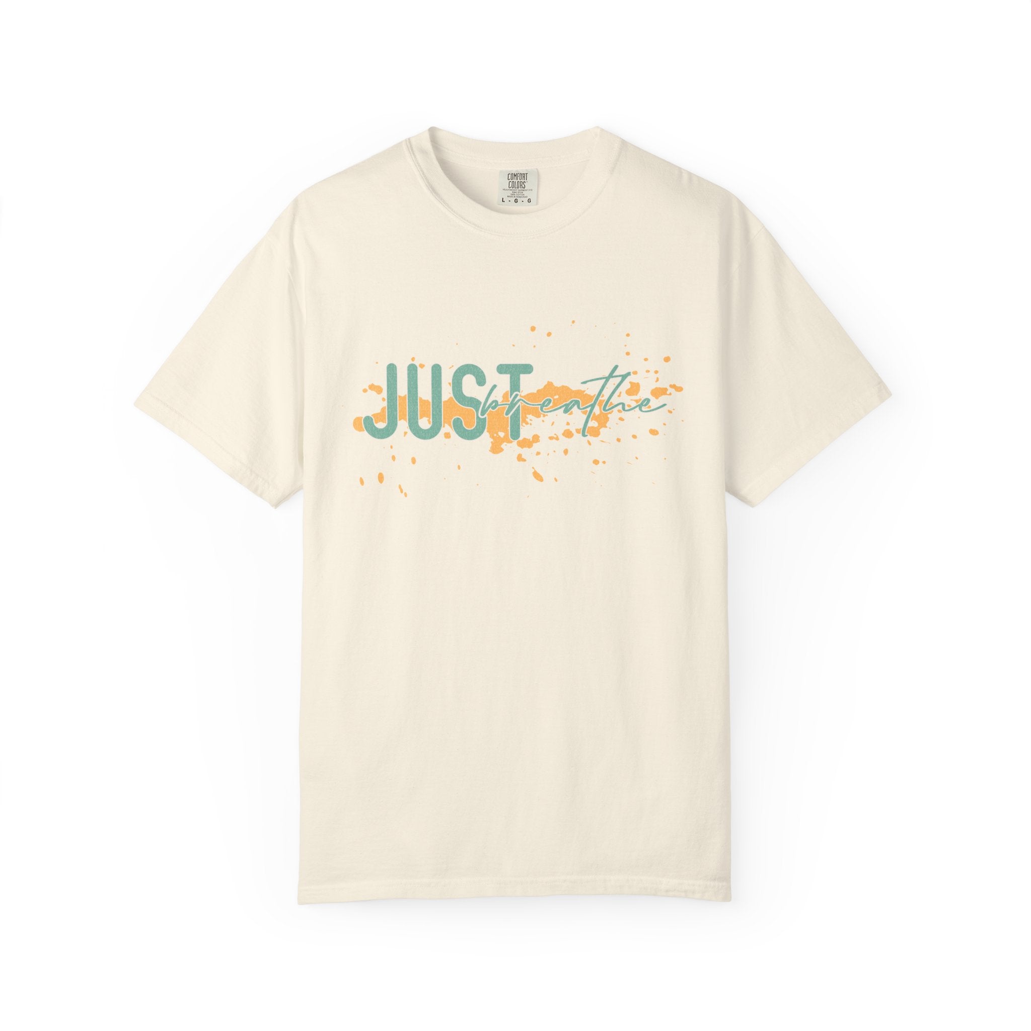 Just Breathe Textured T-Shirt — Relaxed Inspirational Graphic Tee