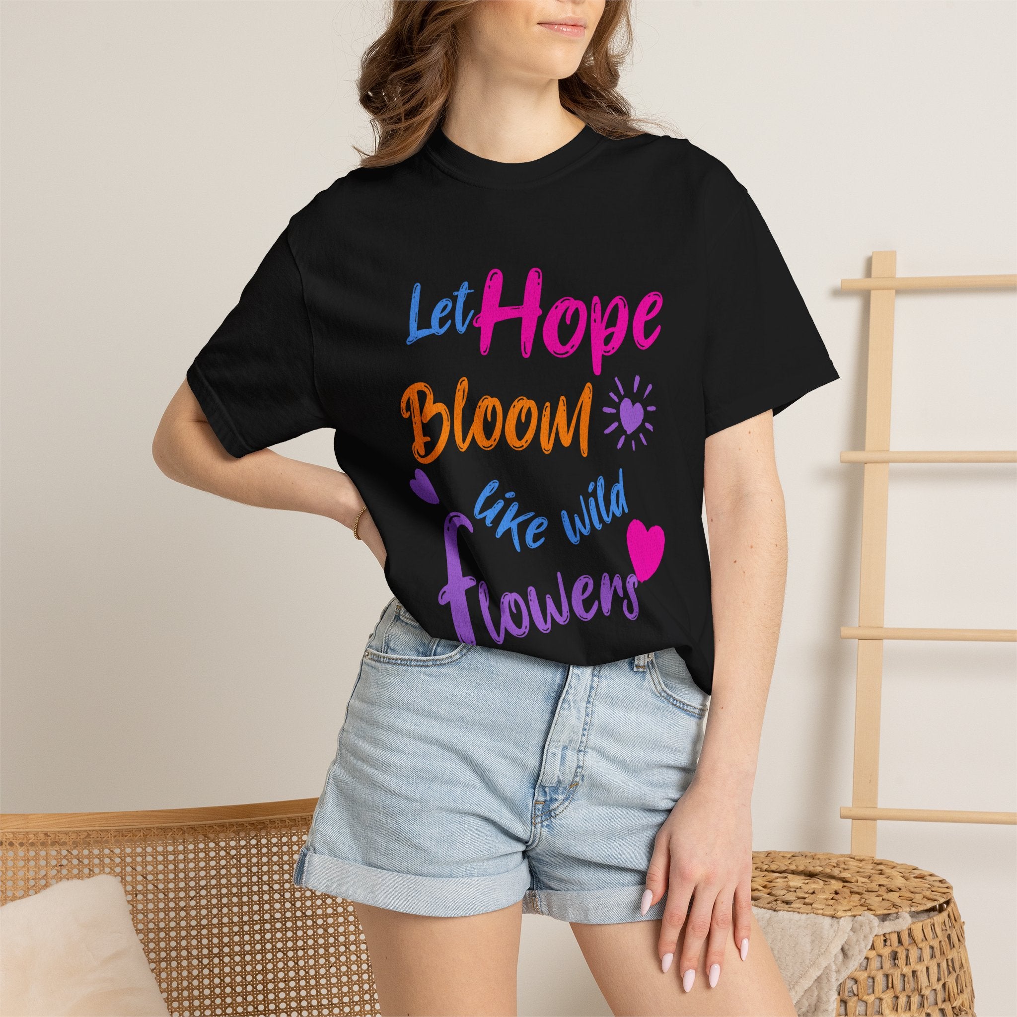 Textured Let Hope Bloom Like Wild Flowers T-Shirt