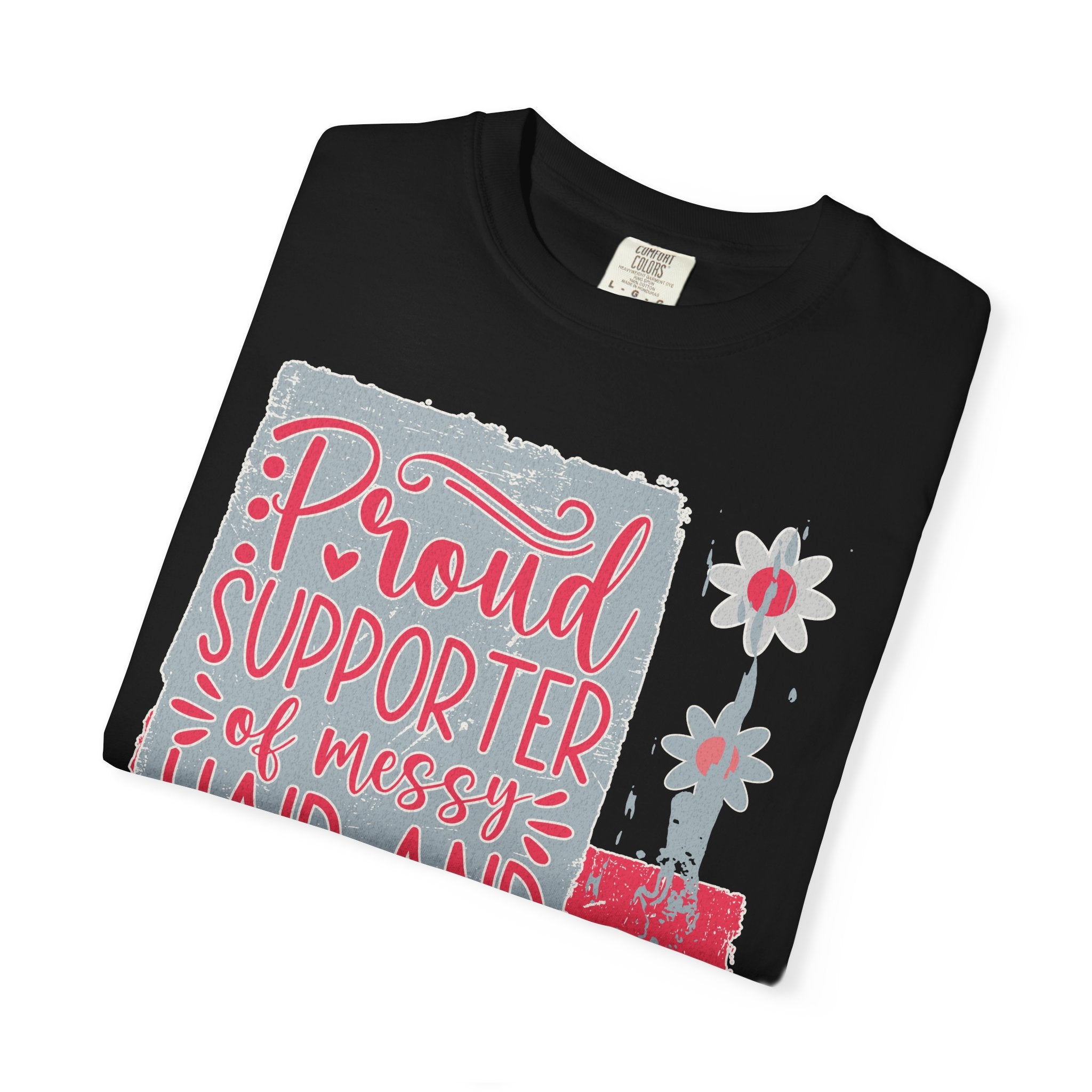 Supporter of Messy Hair & Sweatpants Textured T-Shirt