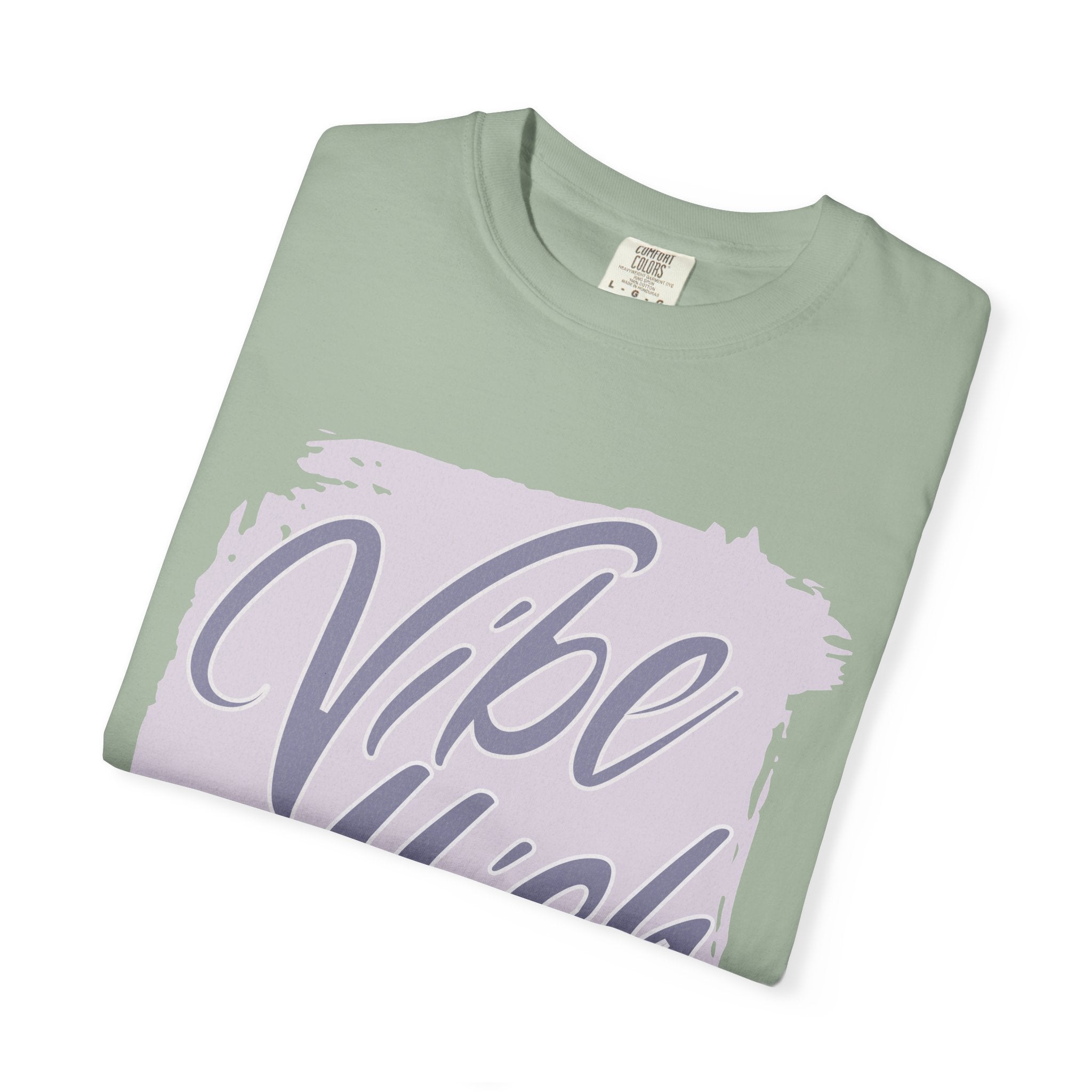 Vibe High Textured T-Shirt — Retro Brush Script Graphic Tee