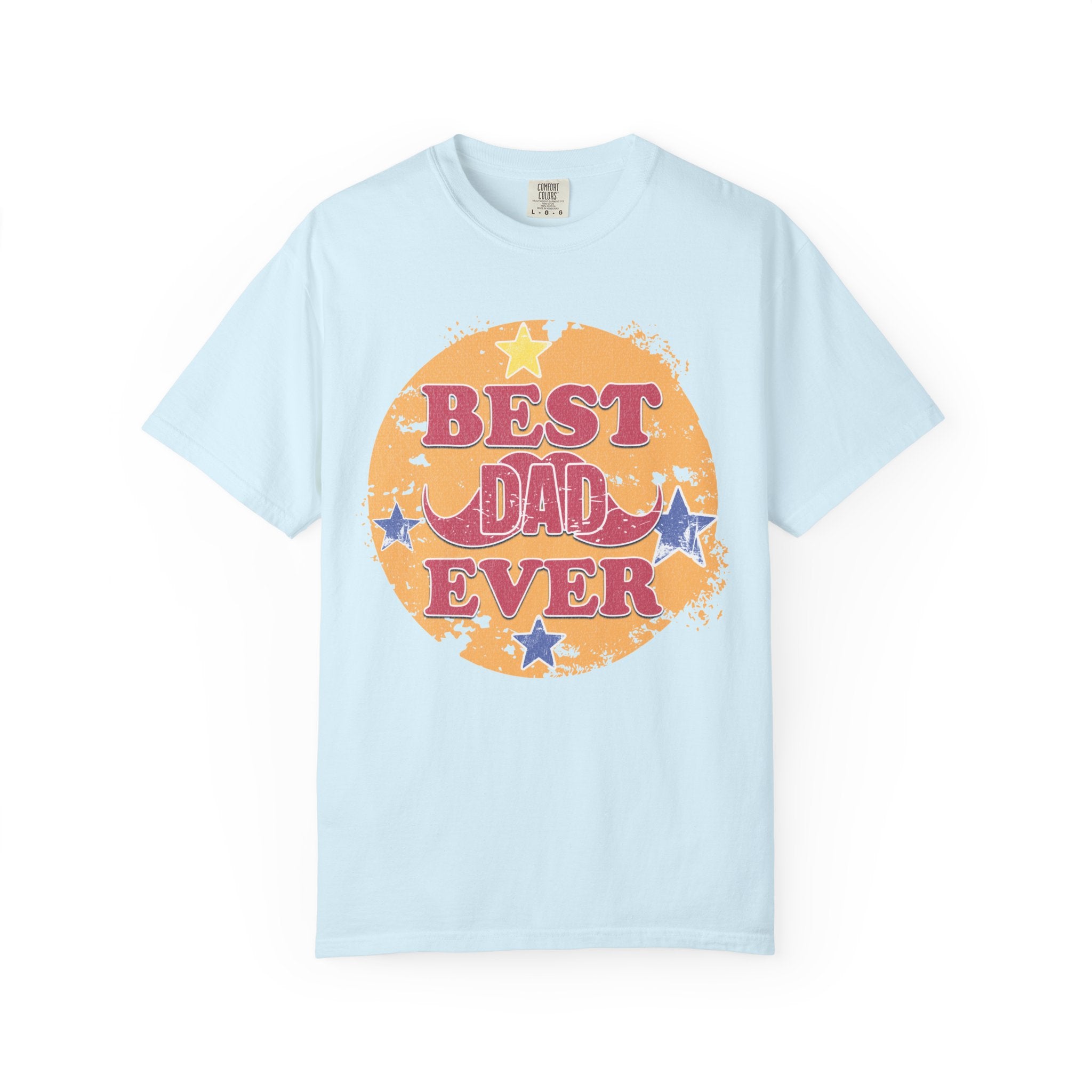 Best Dad Ever Textured T-Shirt — Retro Stars Father's Day Tee
