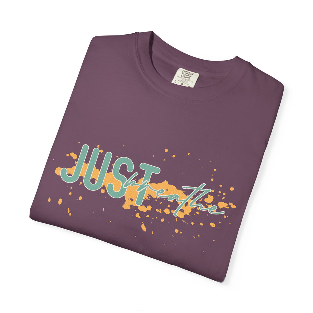 Just Breathe Textured T-Shirt — Relaxed Inspirational Graphic Tee