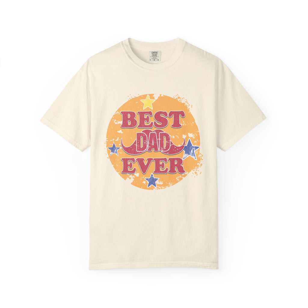 Textured Best Dad Ever T-Shirt — Retro Stars Father’s Day Tee