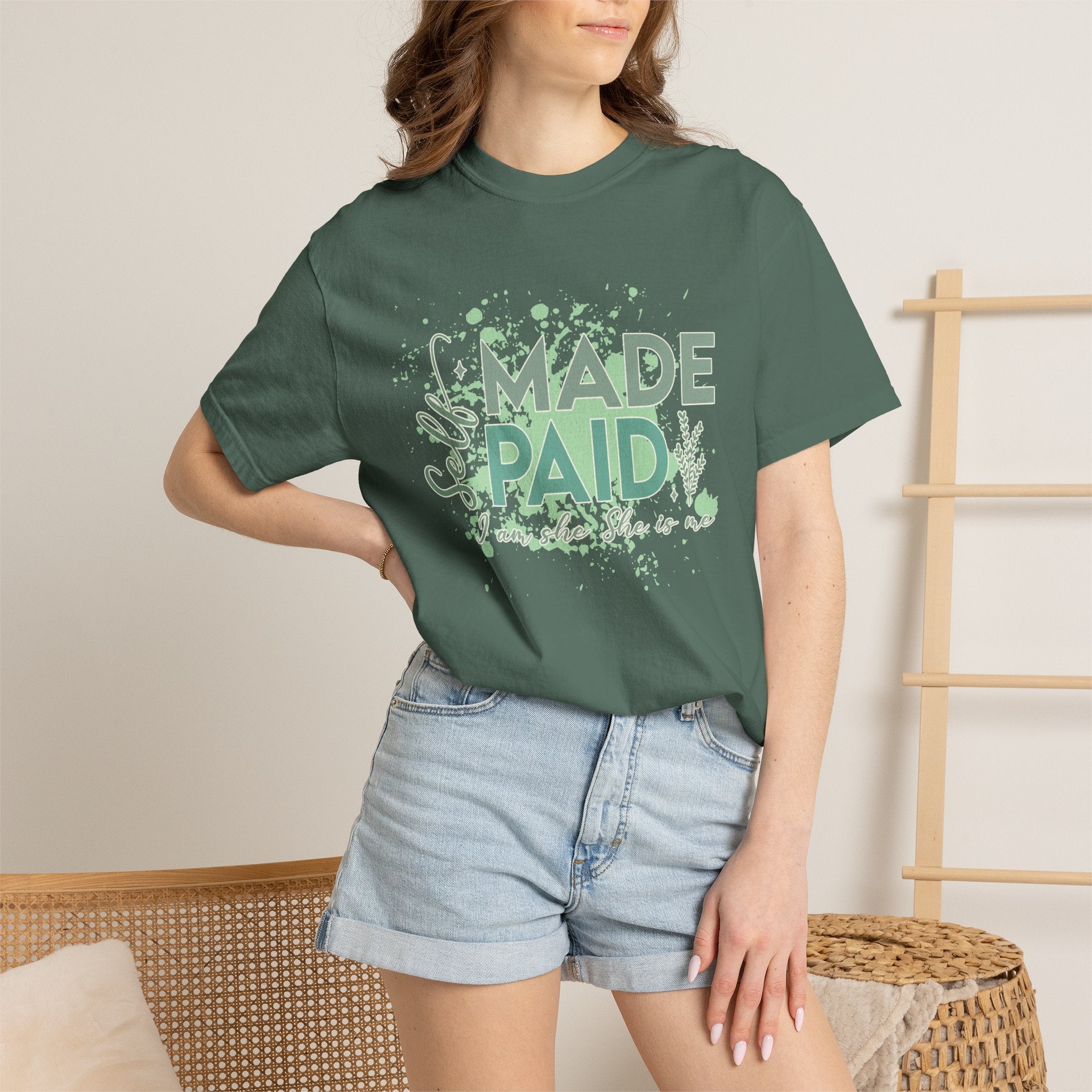 Made Paid Textured T-Shirt —  "I Am Made Paid" Graphic Tee