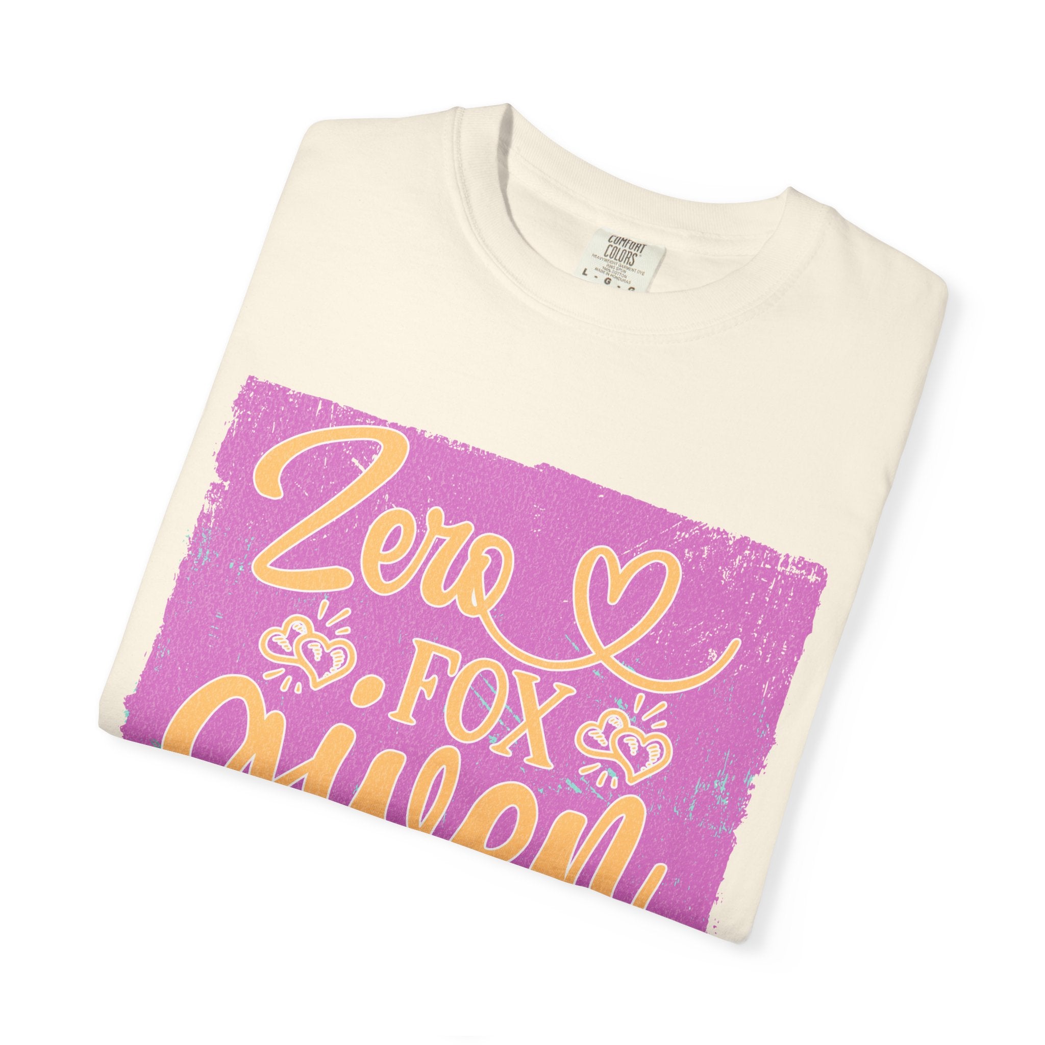 Textured T-Shirt — "Zero Fox Given" Retro Floral Graphic Tee