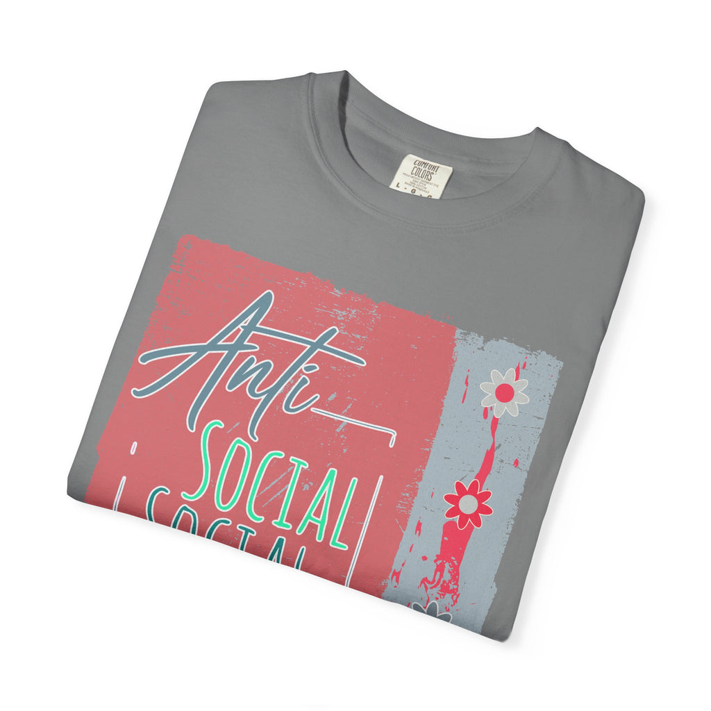 Textured Anti Social Social Club Graphic T-Shirt — Vintage Retro Block Print Tee