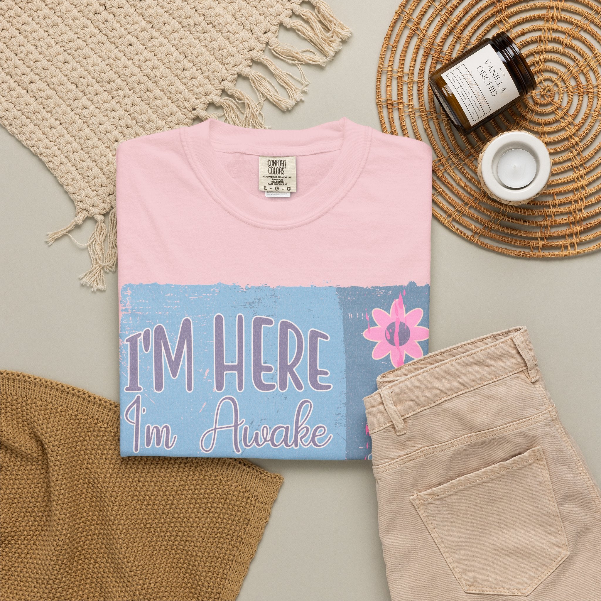 I’m Here, I’m Awake Don’t Push It Textured T-Shirt