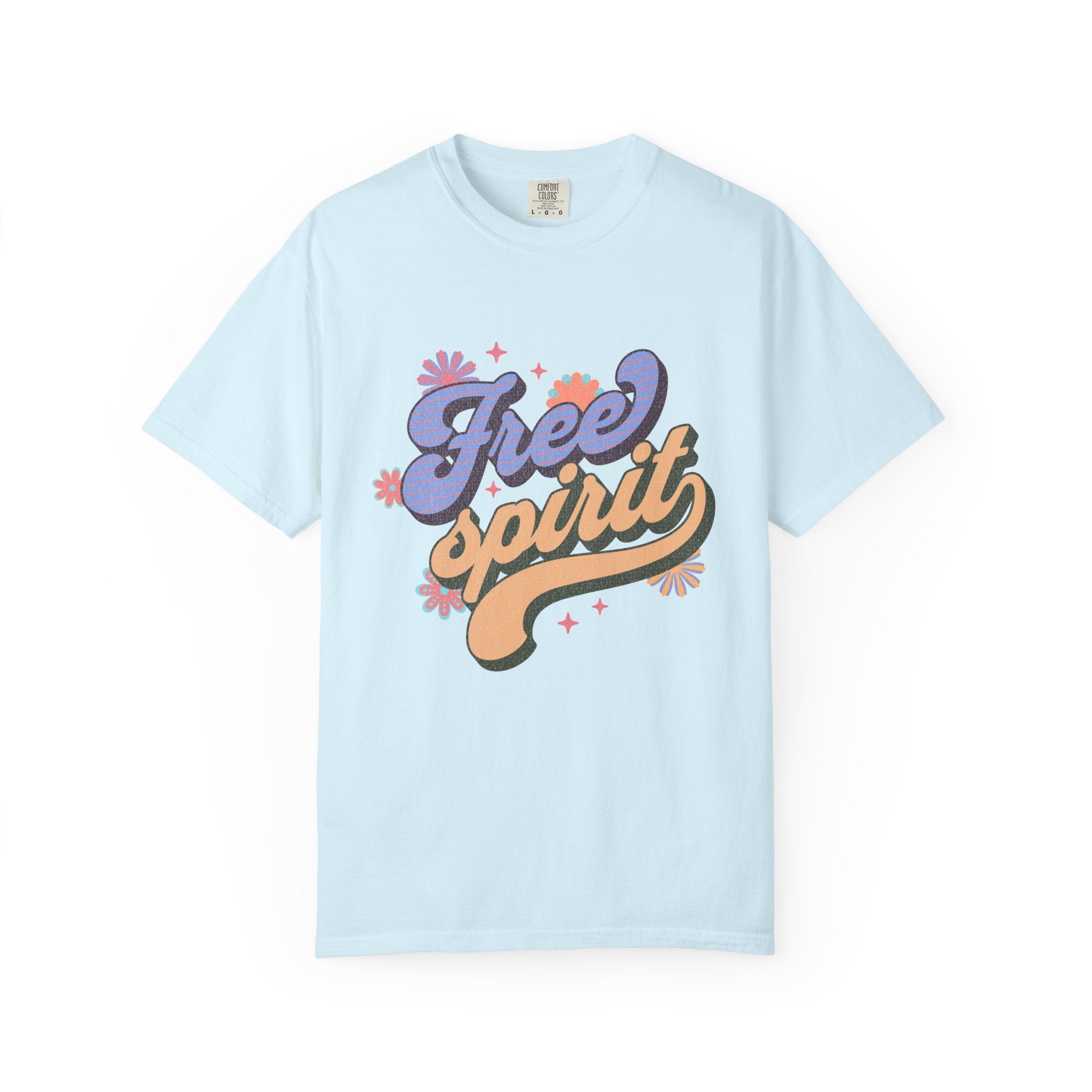 Textured Free Spirit T-Shirt — Retro Hand-Lettered Graphic Tee