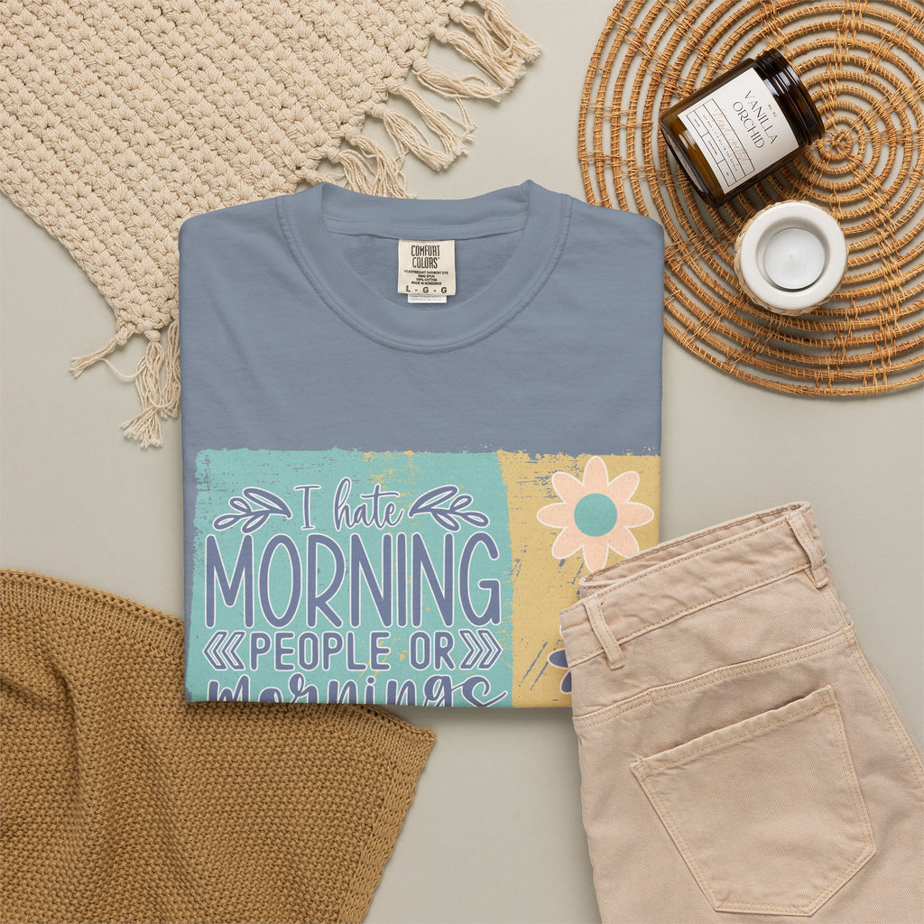 I Hate Morning People Textured Shirt