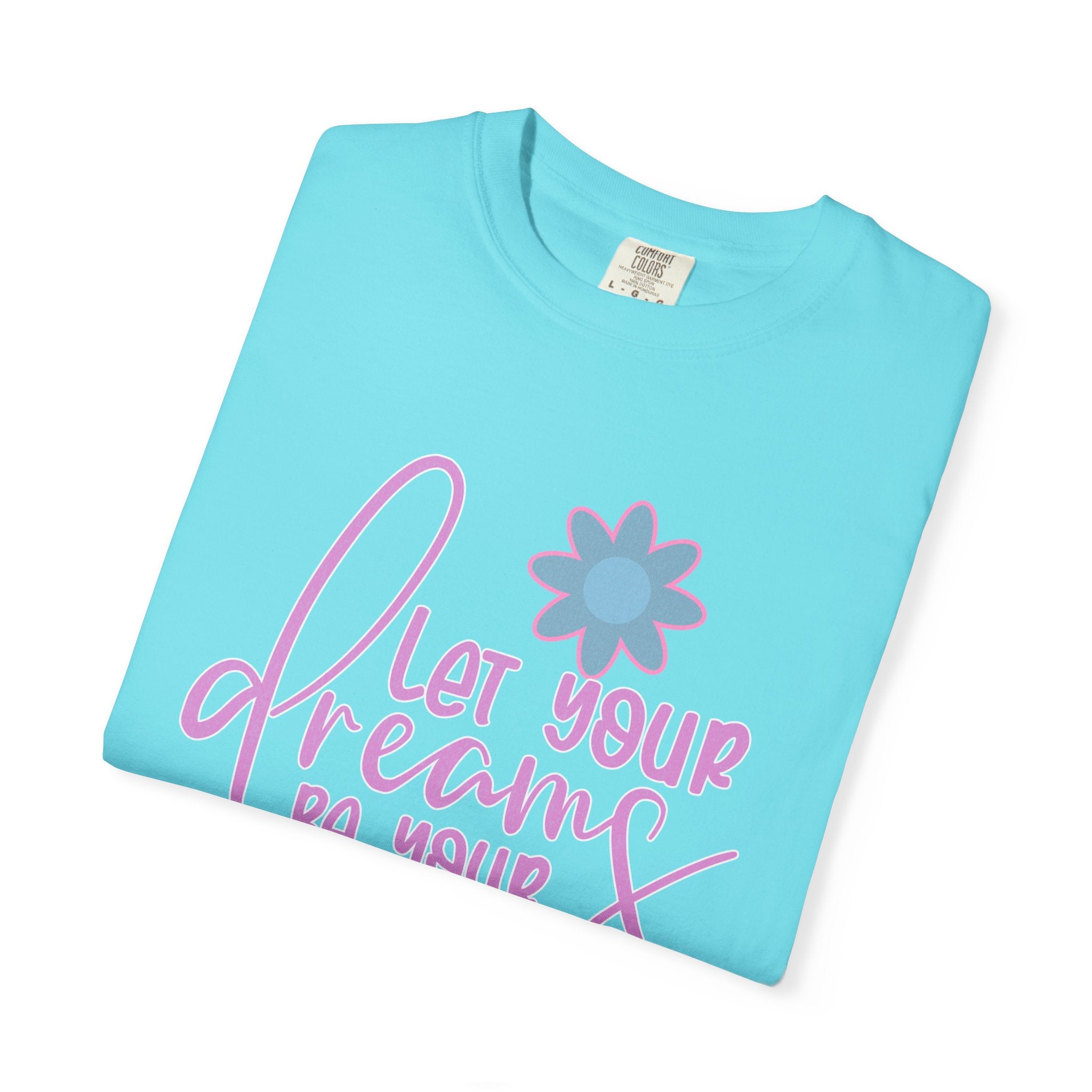 Textured Inspirational Floral Tee — "Let Your Dreams Be Your Wings"