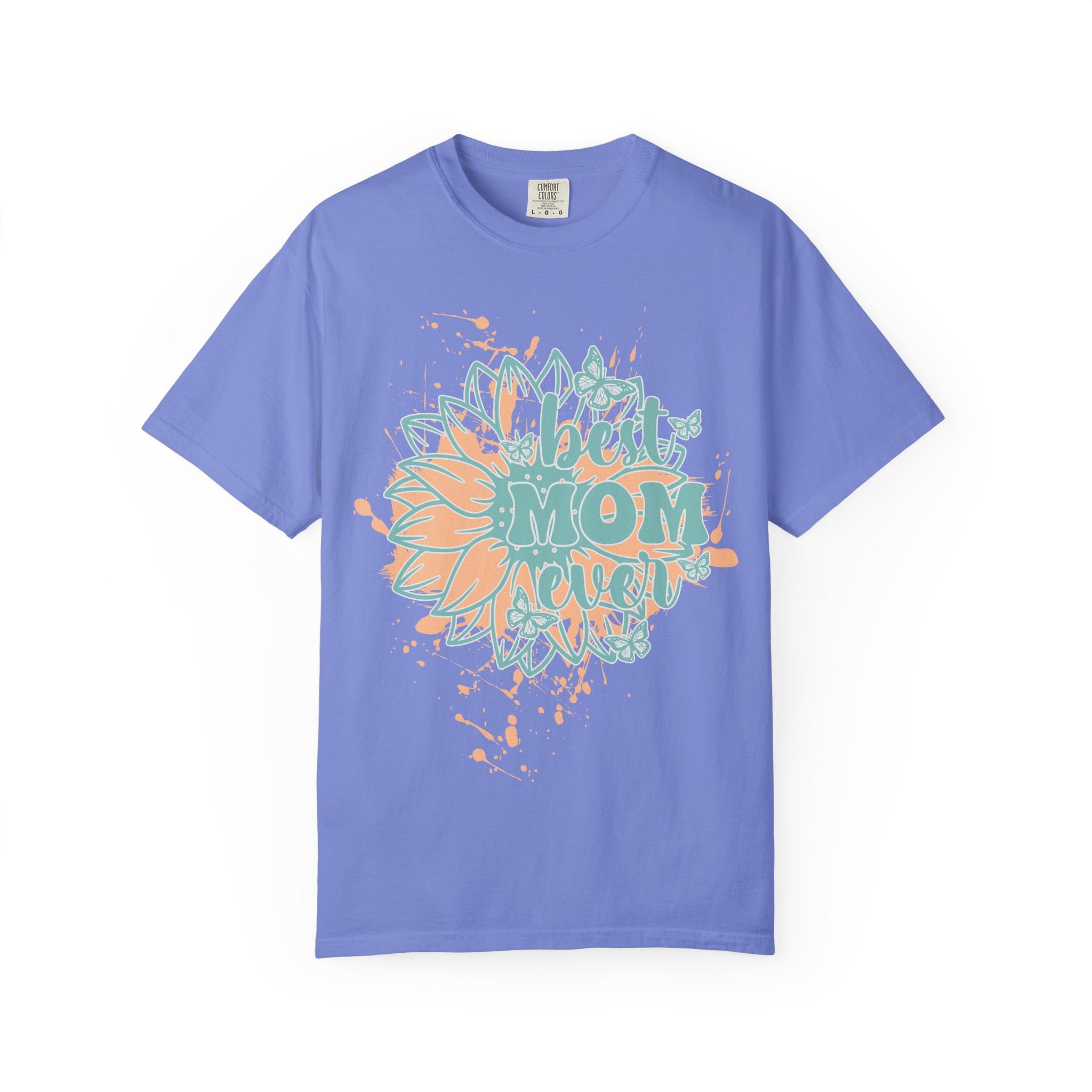 Best Mom Ever T-Shirt —Textured  Floral Sunflower Mother's Day Tee