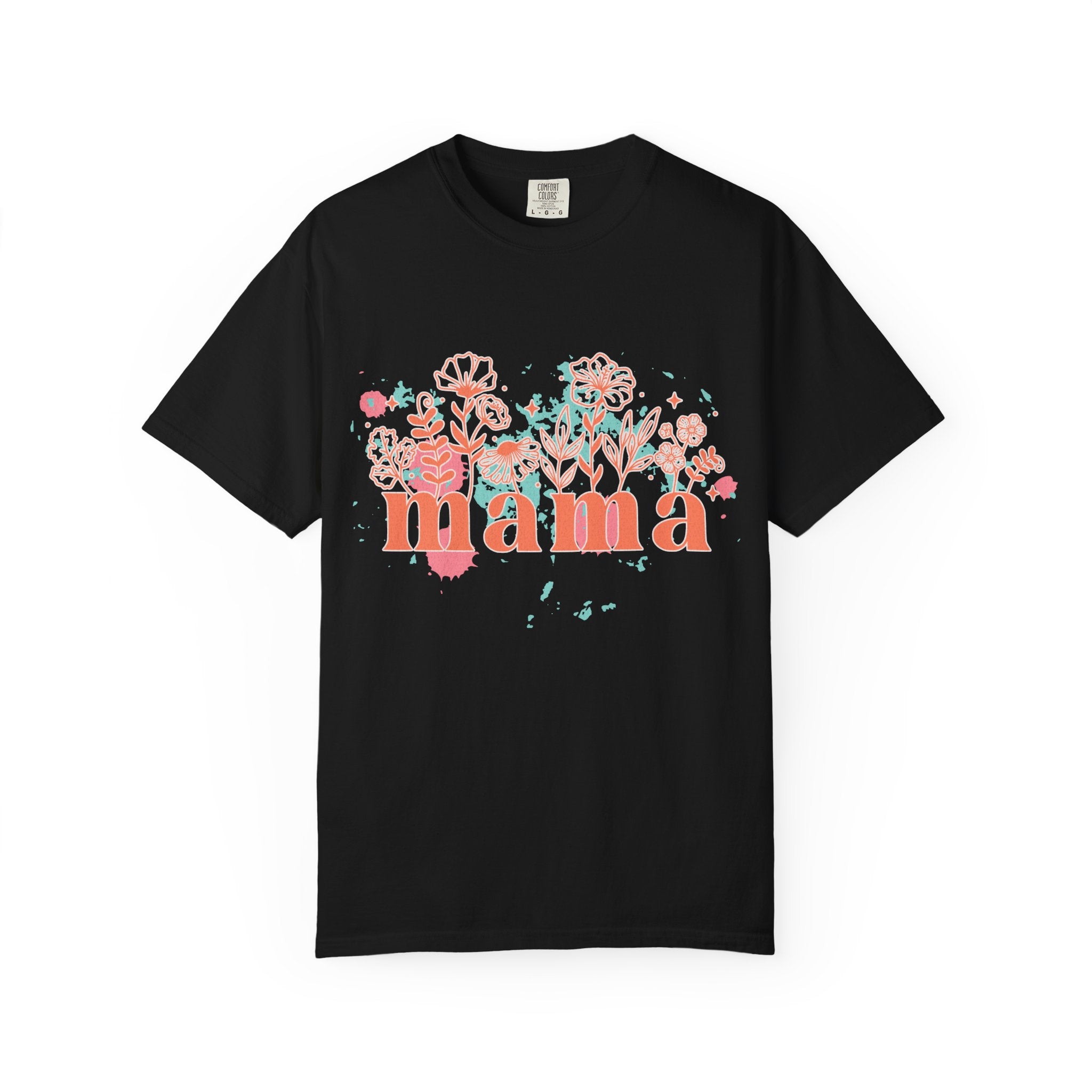 Mama Wildflower Floral Textured Splash Tee