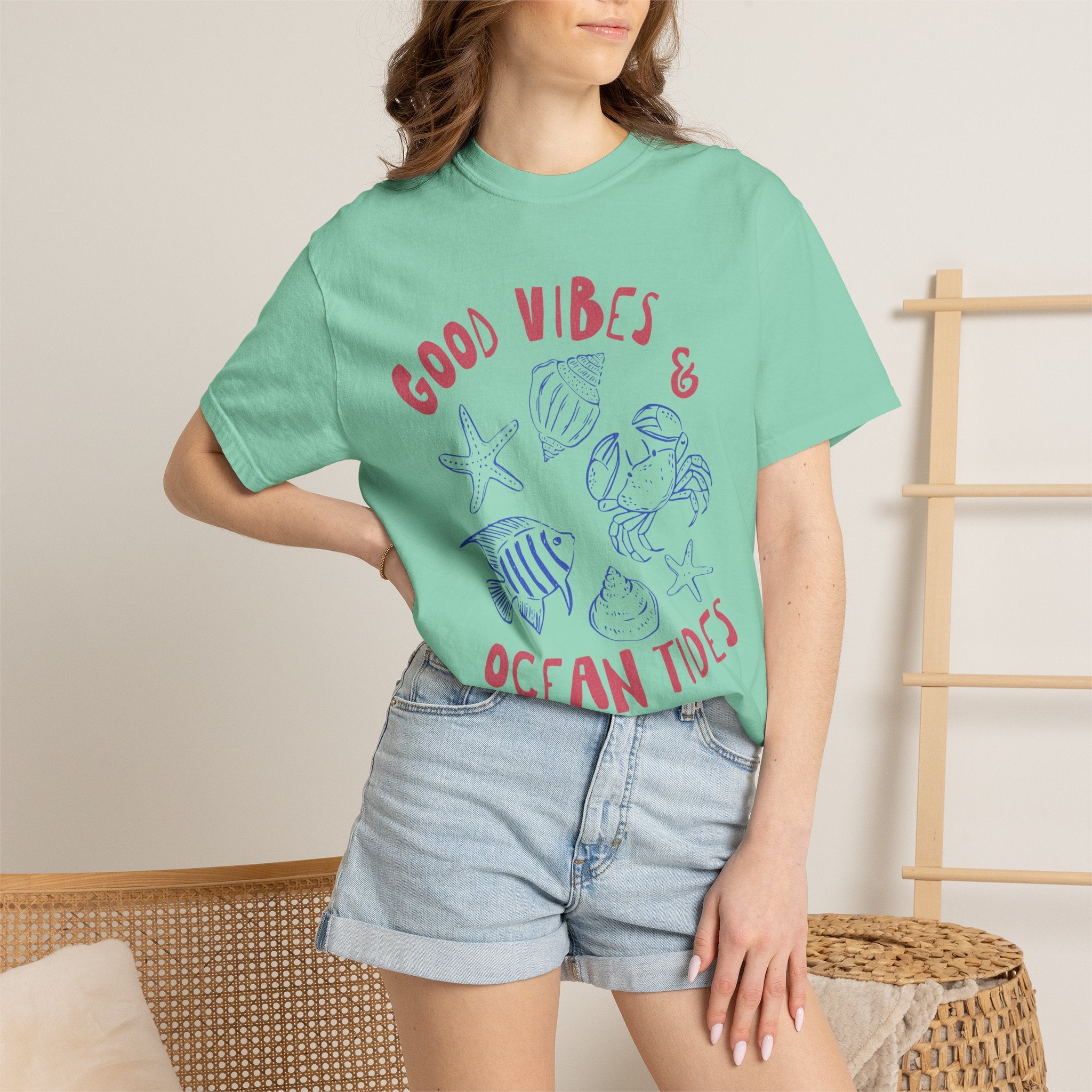 Good Vibes & Ocean Tides Textured Tee