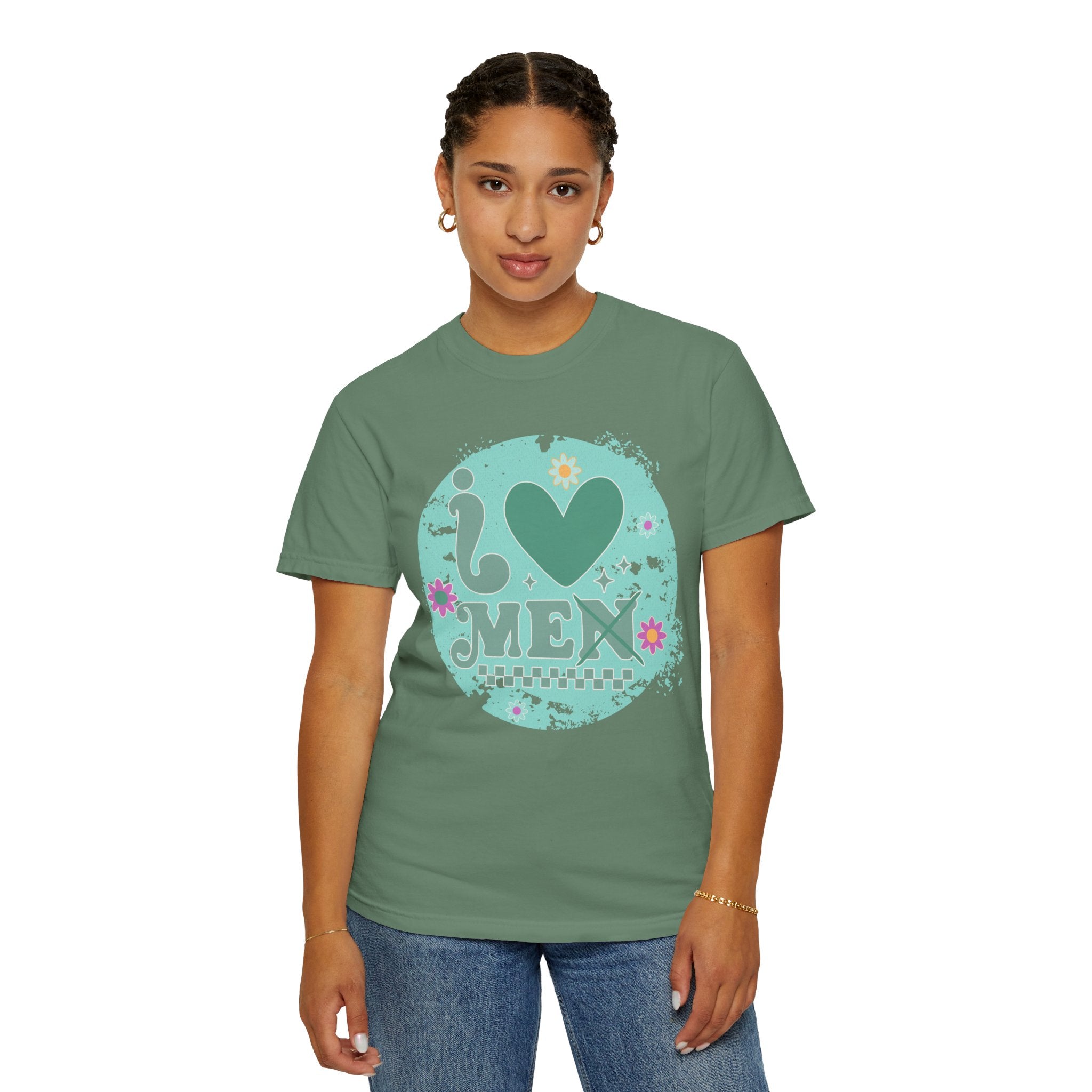 Funny Retro Self Love Textured Tee — Retro Floral Love Tee