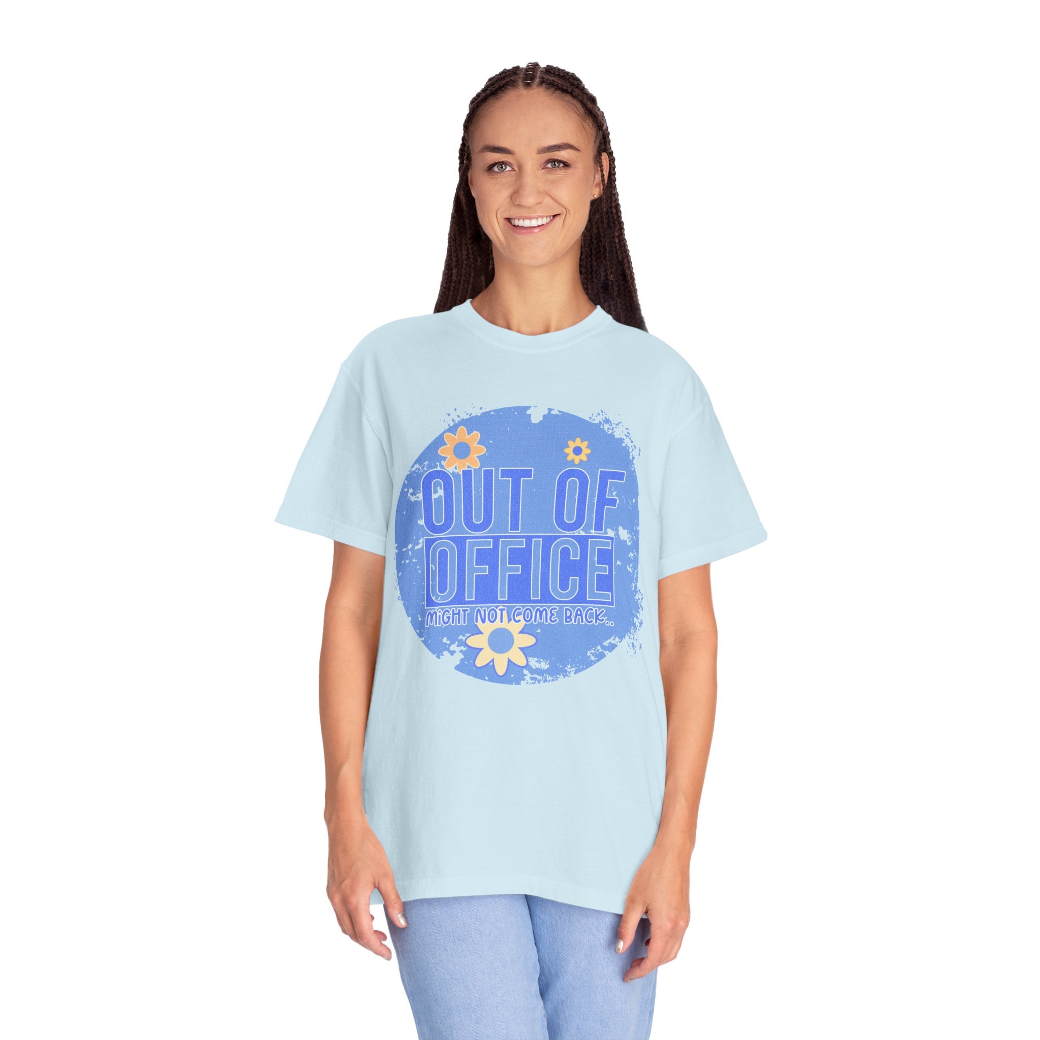 Out of Office Textured T-Shirt — Retro Floral Vacation Tee