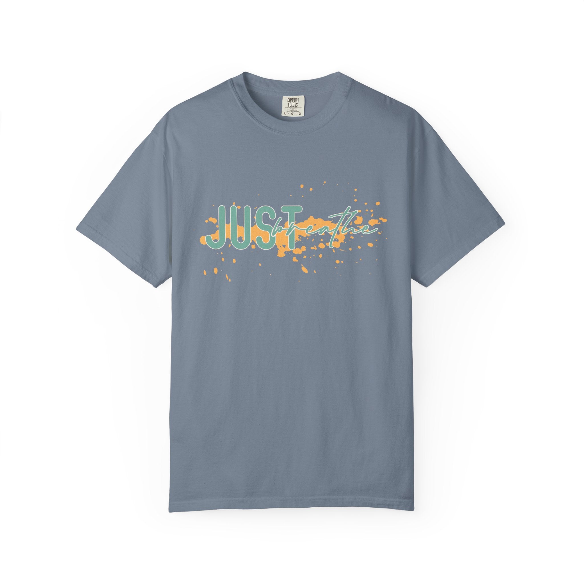 Just Breathe Textured T-Shirt — Relaxed Inspirational Graphic Tee