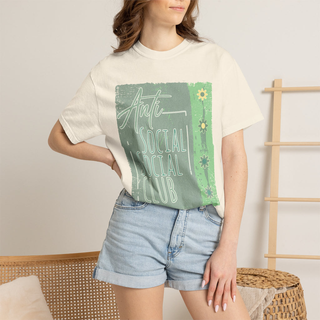 Textured Anti Social Social Club Floral Graphic T-Shirt