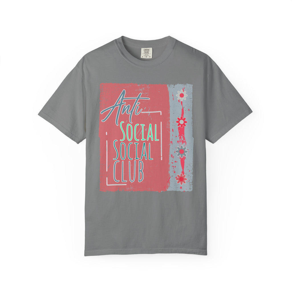 Textured Anti Social Social Club Graphic T-Shirt — Vintage Retro Block Print Tee