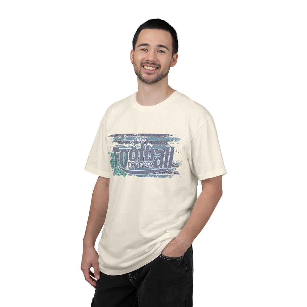 Football Forever Vintage Tee — Retro Grunge Football Graphic T-Shirt