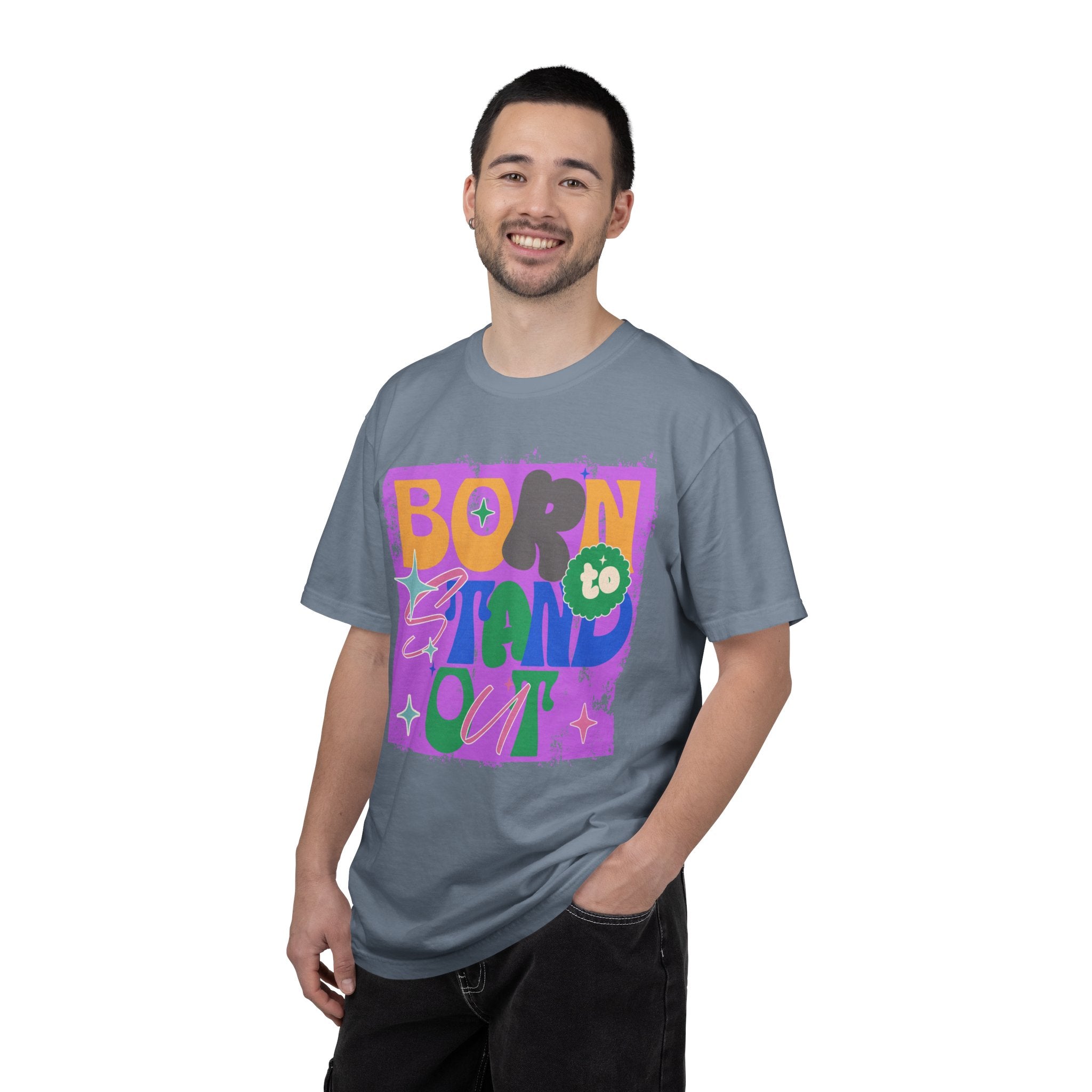 Born to Stand Out Graphic Textured T-Shirt