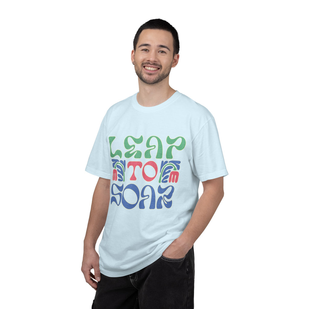 Leap To Soar T-shirt |Textured Retro Psychedelic Typography