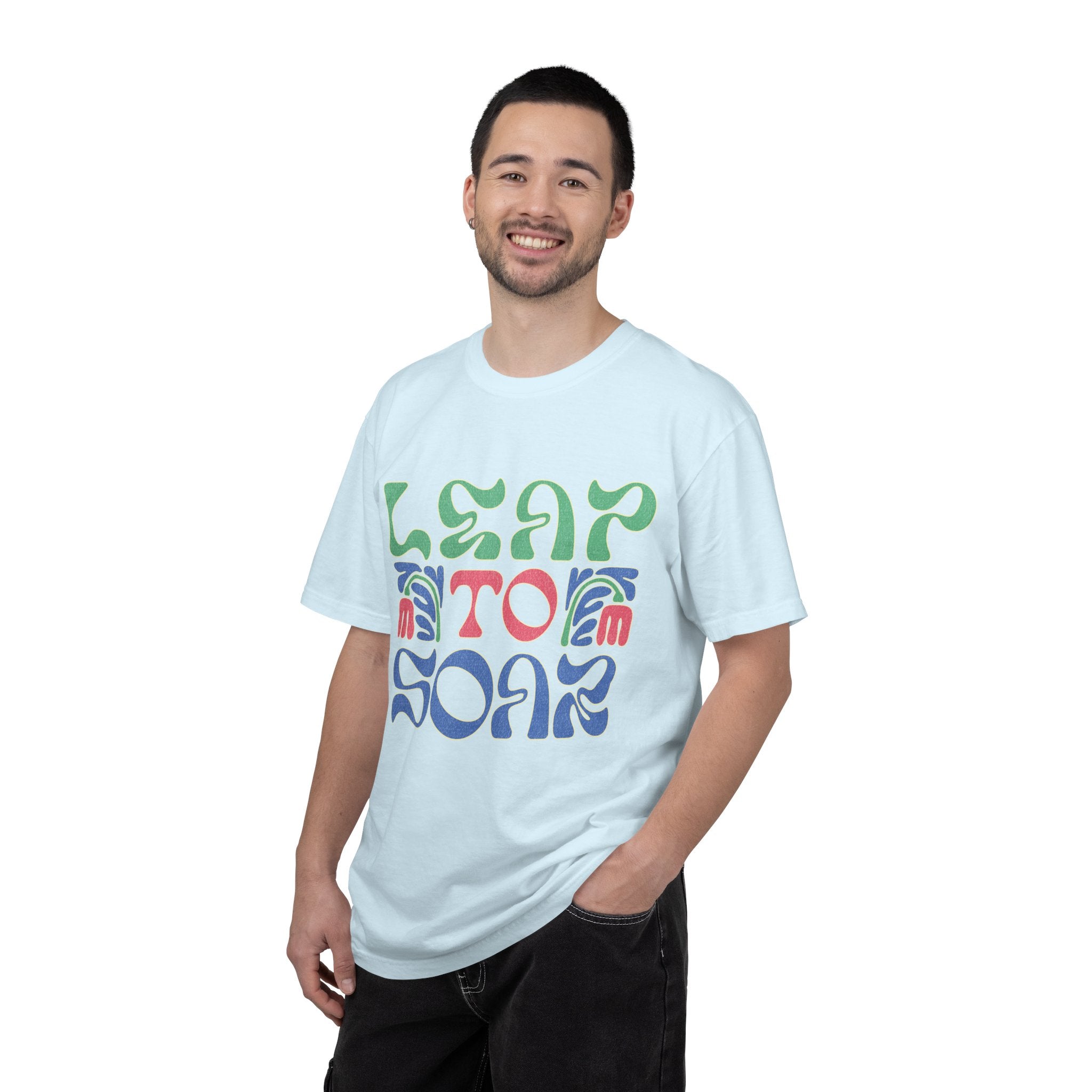 Leap To Soar T-shirt |Textured Retro Psychedelic Typography
