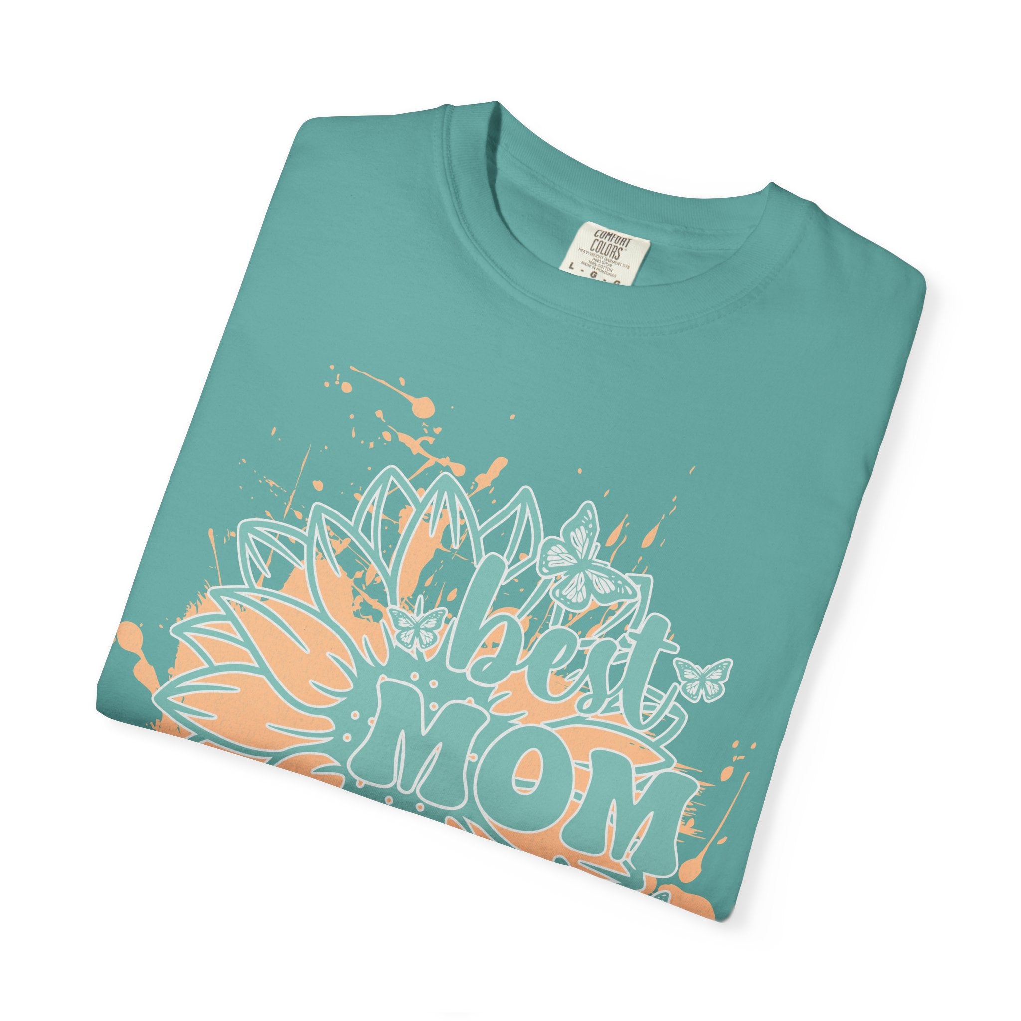 Best Mom Ever T-Shirt —Textured  Floral Sunflower Mother's Day Tee