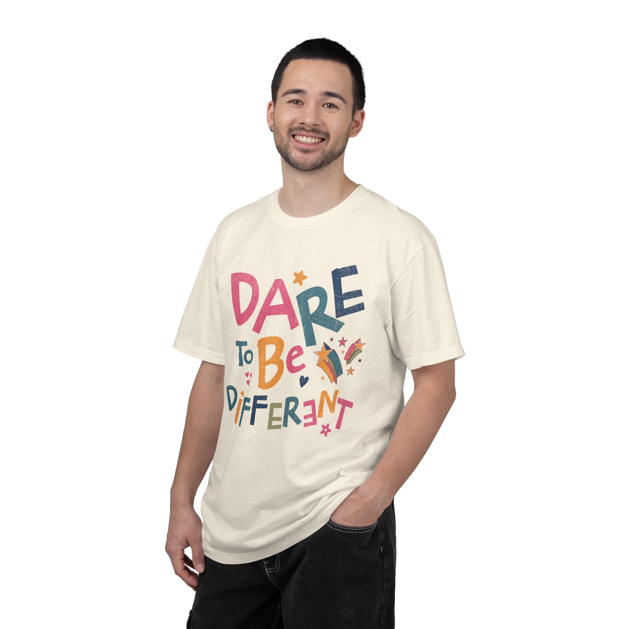 Dare to Be Different graphic T-Shirt | Textured Positive Typography Tee