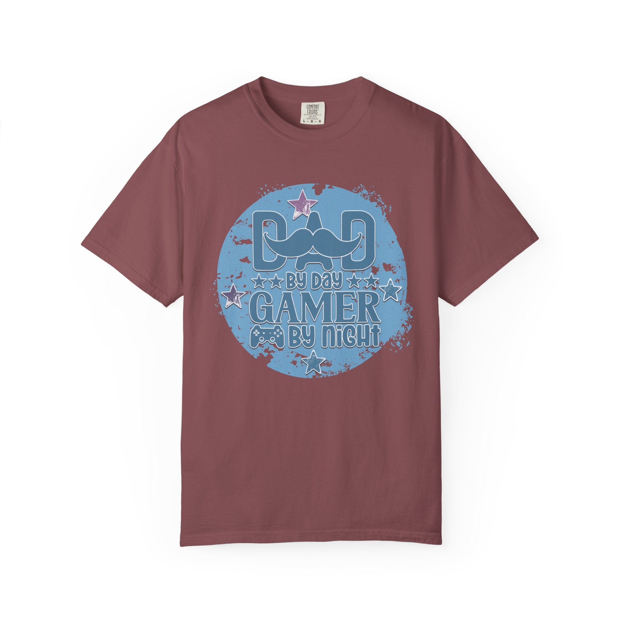 Funny Dad By Day Gamer By Night Textured T-Shirt