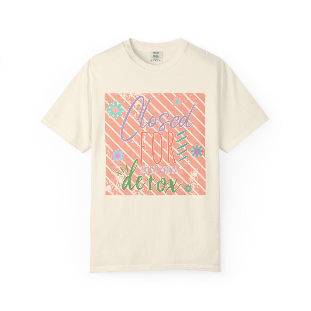 Closed for Detox Textured T-Shirt — Retro Pastel Spa Vibe Tee