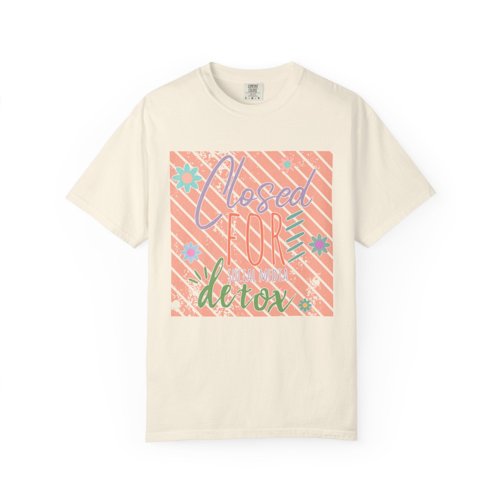 Closed for Detox Textured T-Shirt — Retro Pastel Spa Vibe Tee