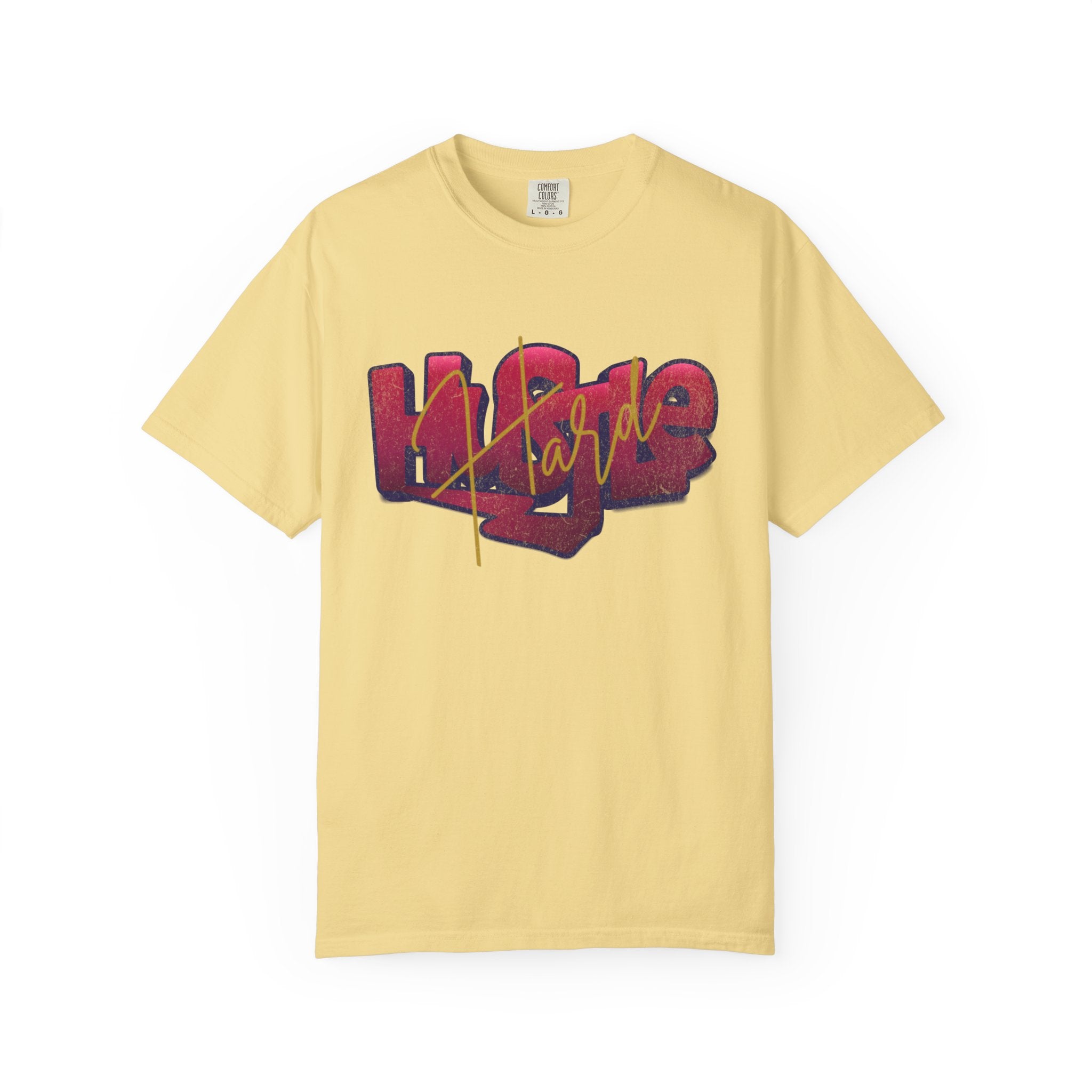 Textured Street Art 'Hustle Hard' Graphic Tee — Vintage Graffiti Unisex T-Shirt