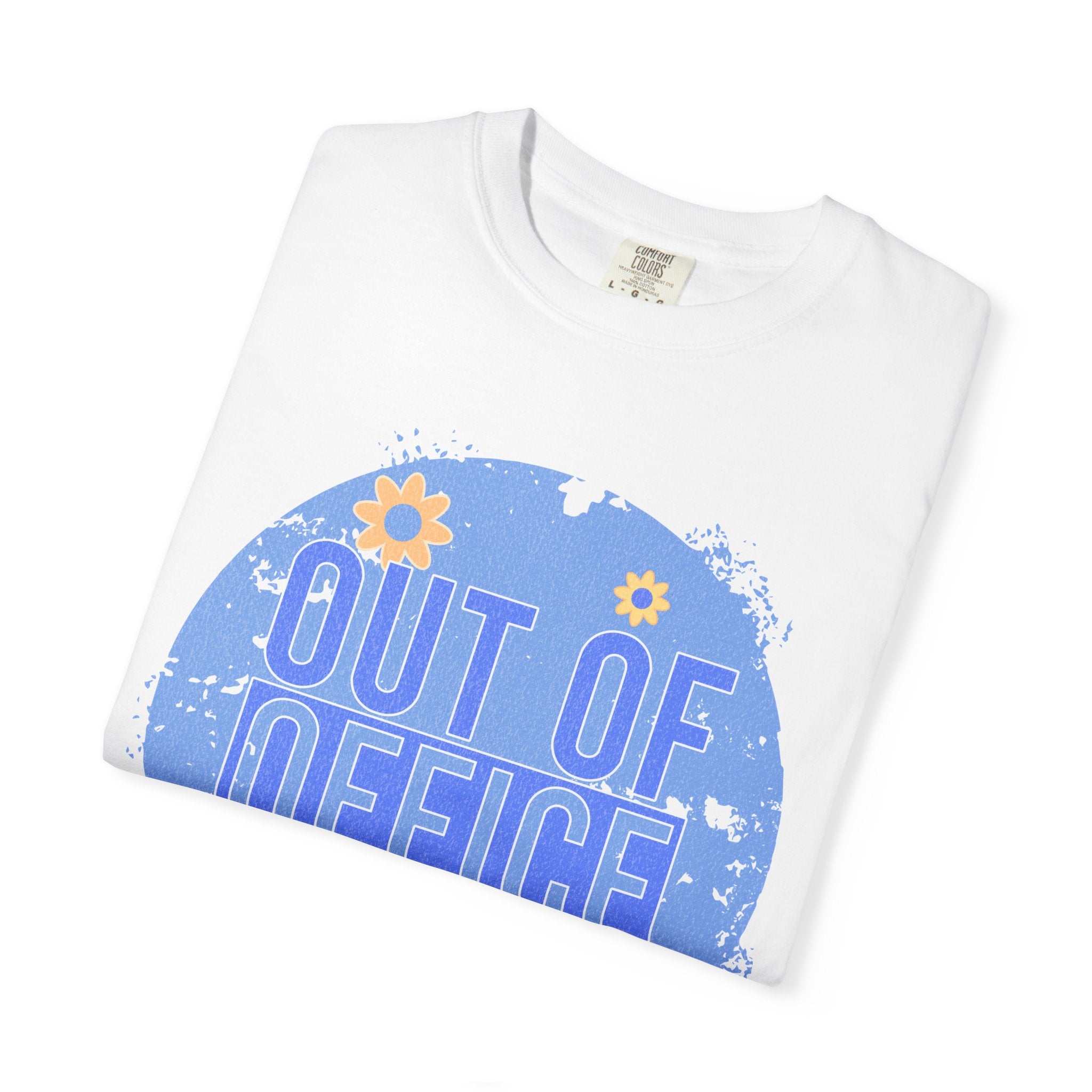 Out of Office Textured T-Shirt — Retro Floral Vacation Tee