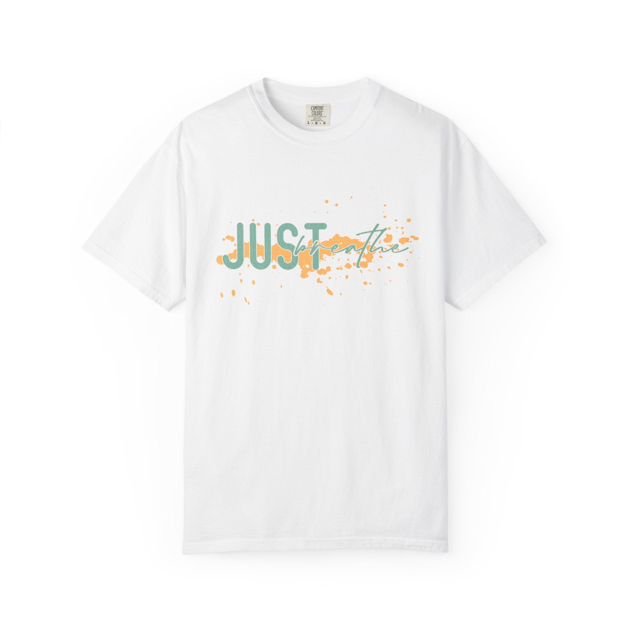 Just Breathe Textured T-Shirt — Relaxed Inspirational Graphic Tee