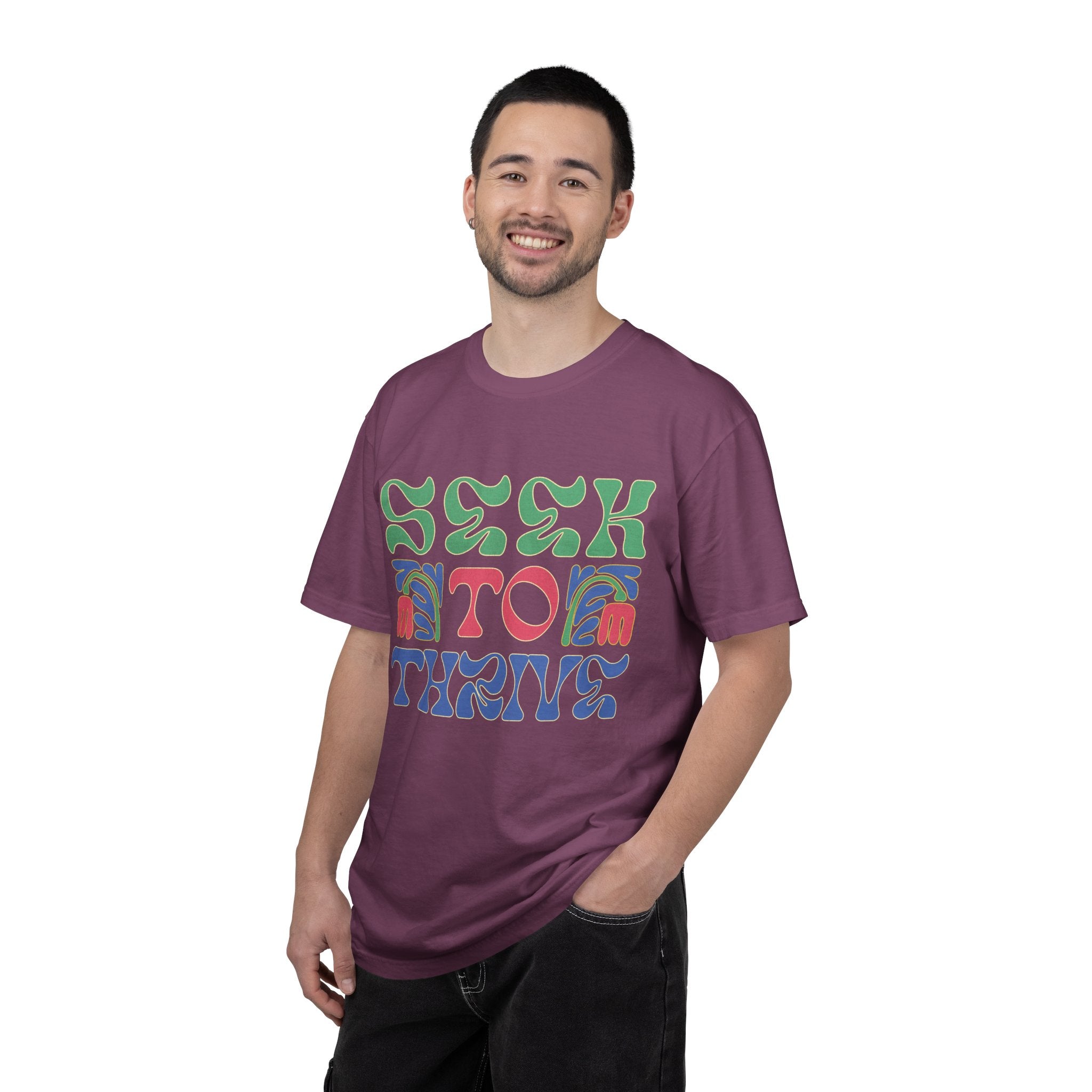 Seek to Thrive T-shirt | Textured Retro Psychedelic Lettering