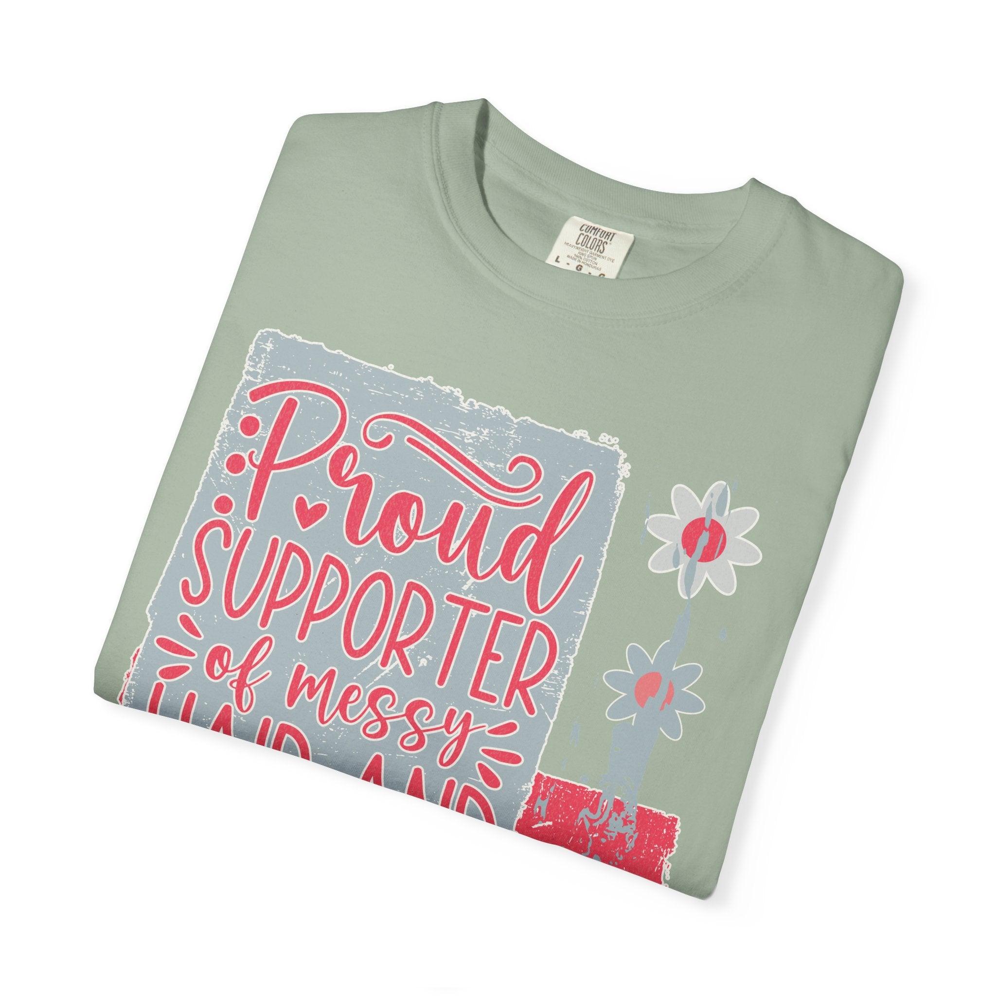 Supporter of Messy Hair & Sweatpants Textured T-Shirt