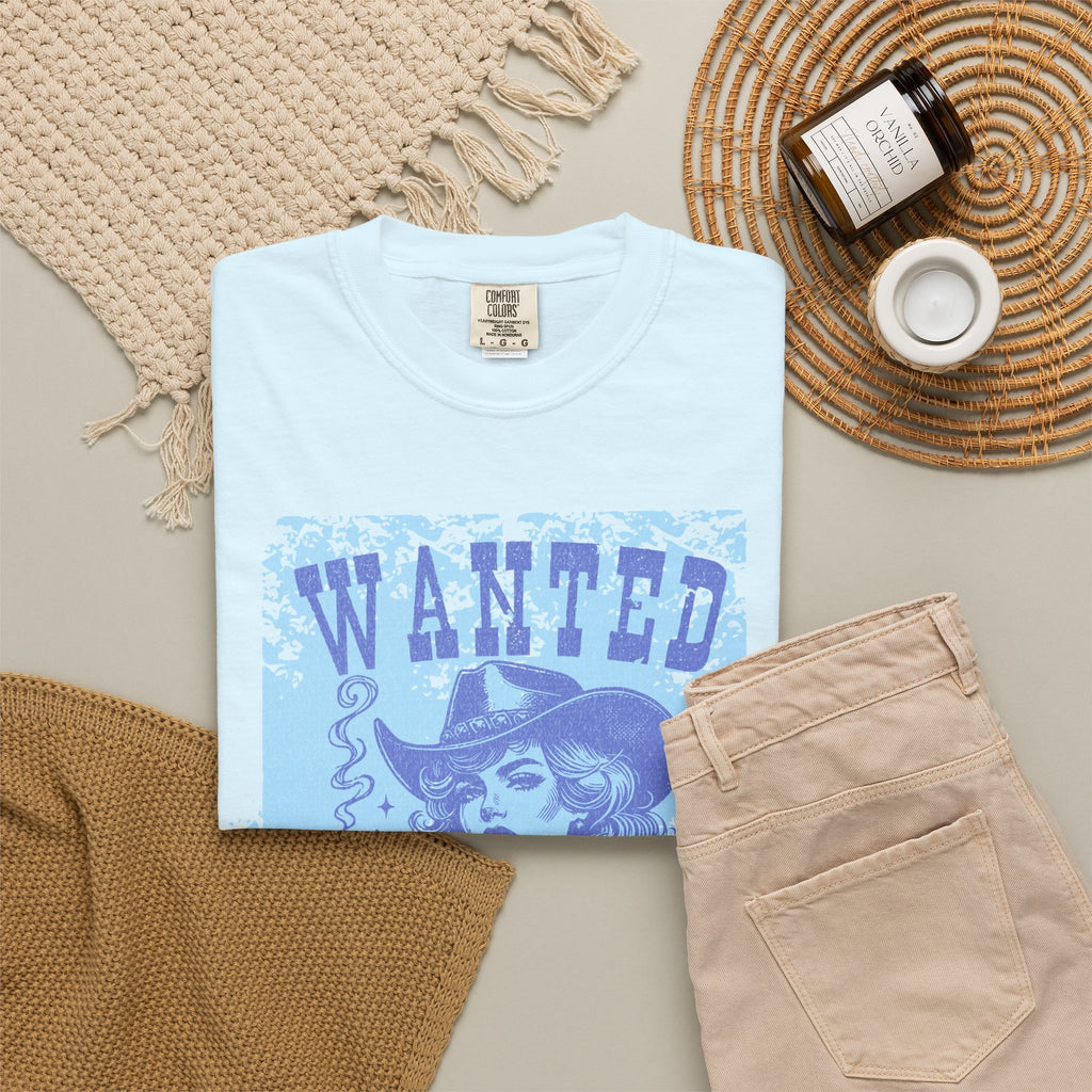 Textured Wanted and Wild Cowboy Girl T-Shirt