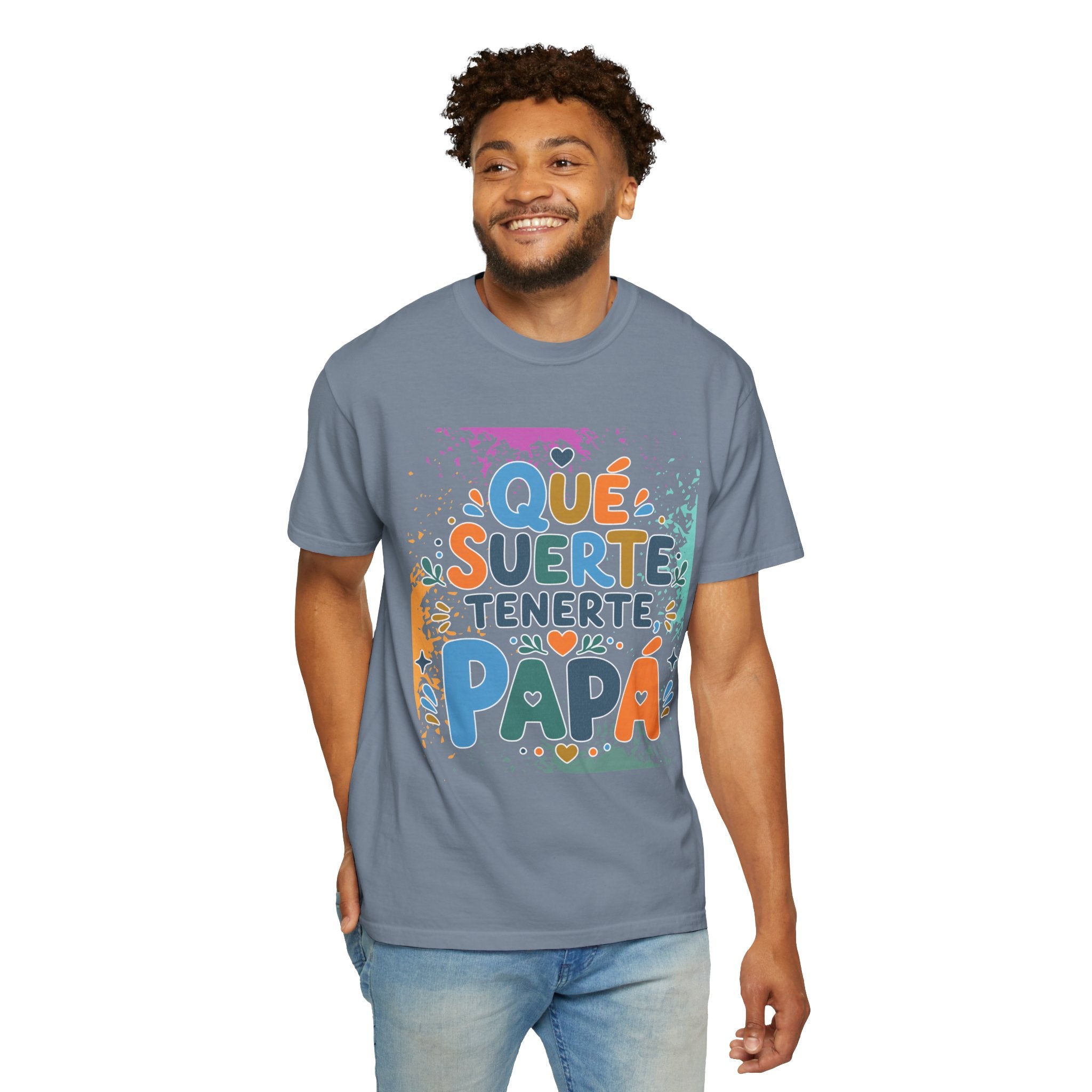 Qué Suerte Tenerte, Papá — Father's Day Textured T-Shirt