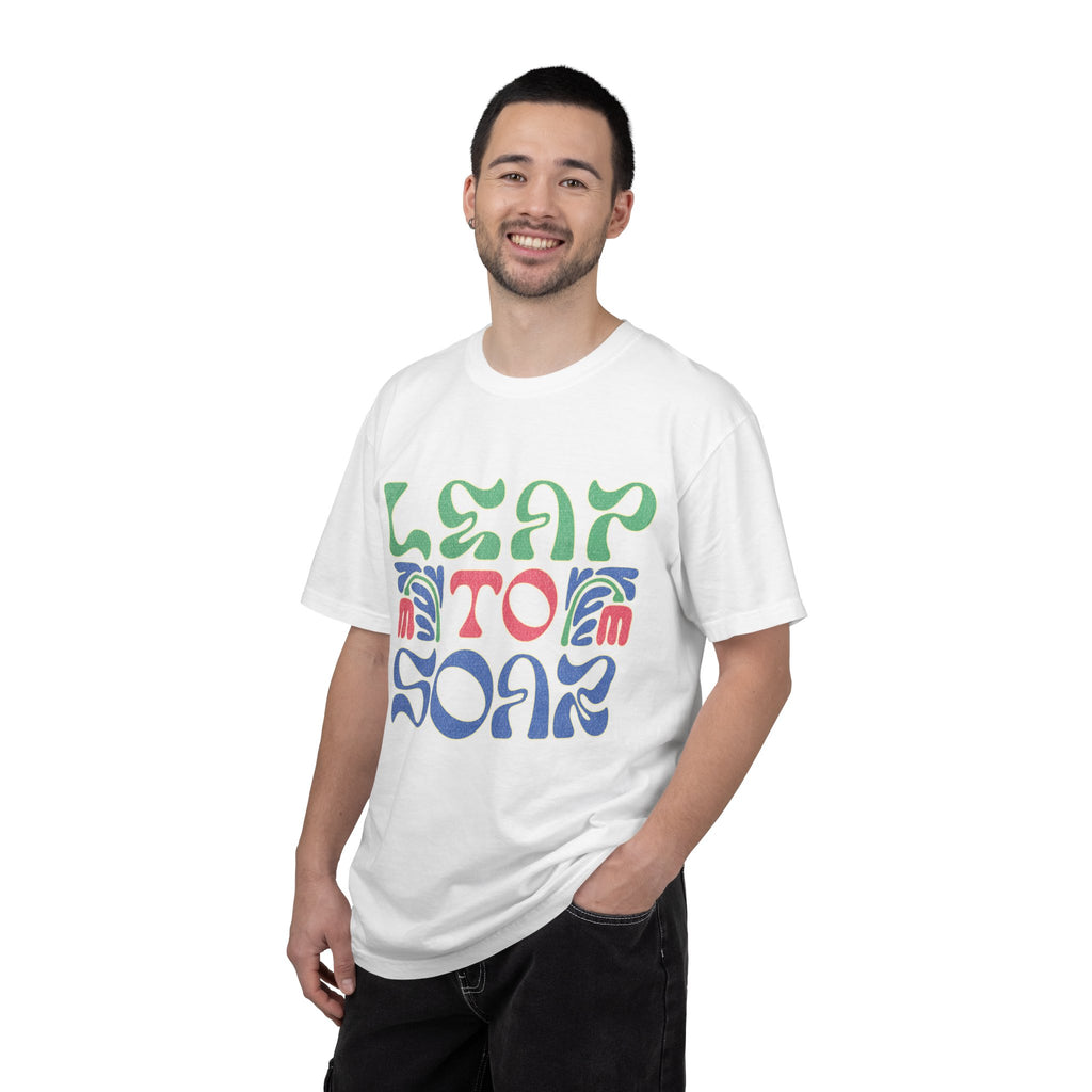 Leap To Soar T-shirt |Textured Retro Psychedelic Typography