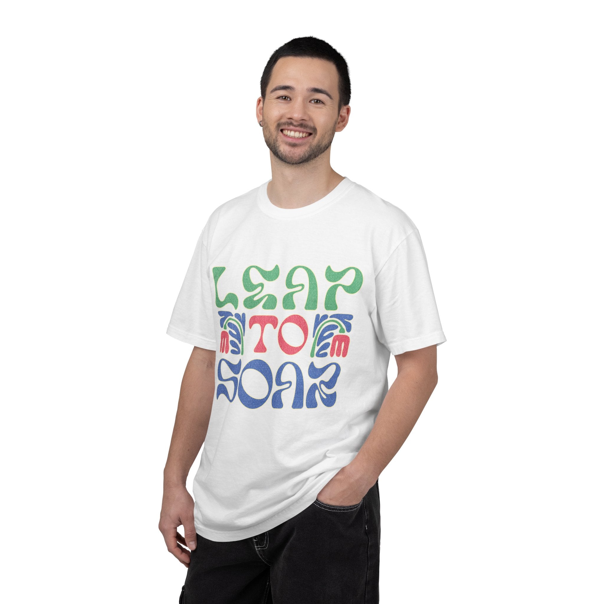 Leap To Soar T-shirt |Textured Retro Psychedelic Typography