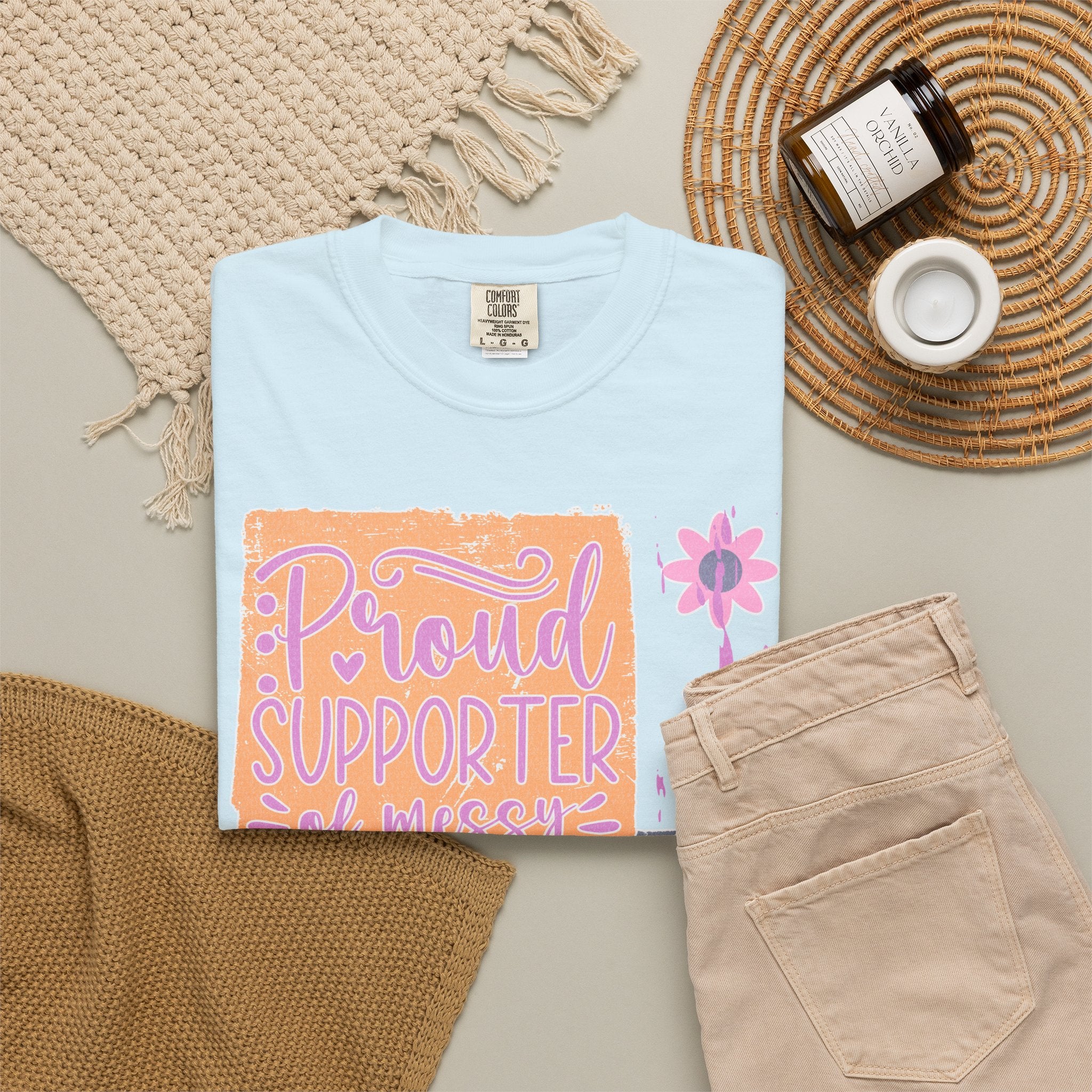 Proud Supporter of Messy Hair & Sweatpants Textured T-Shirt