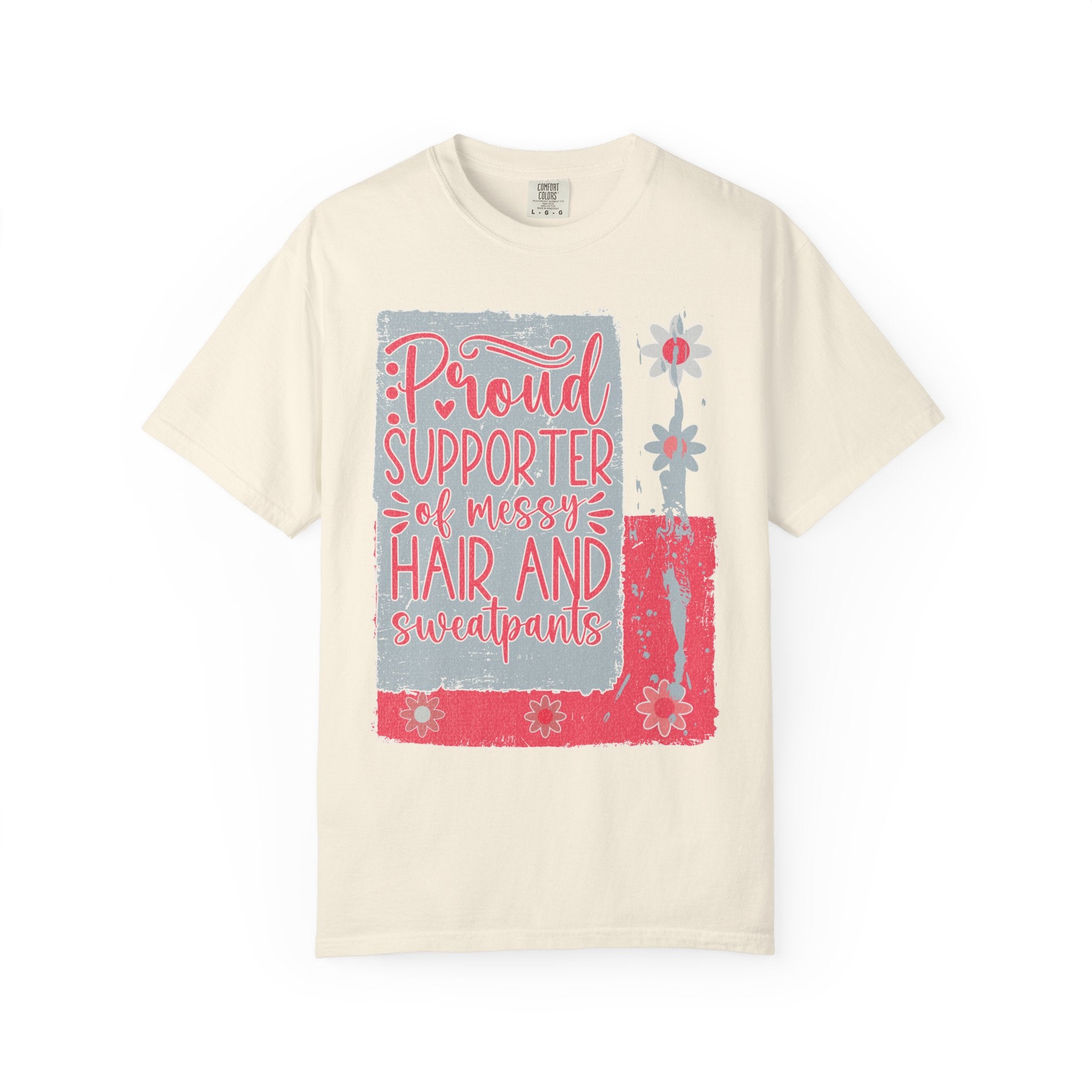 Supporter of Messy Hair & Sweatpants Textured T-Shirt